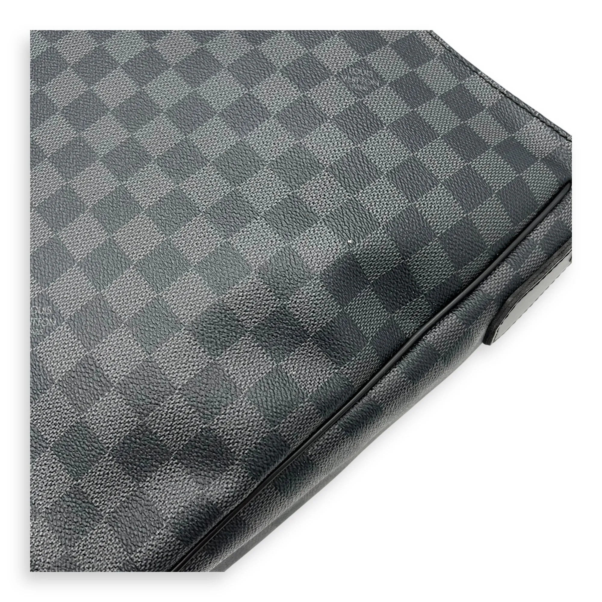 Daniel Messenger MM Graphite in Coated Canvas, Silver hardware