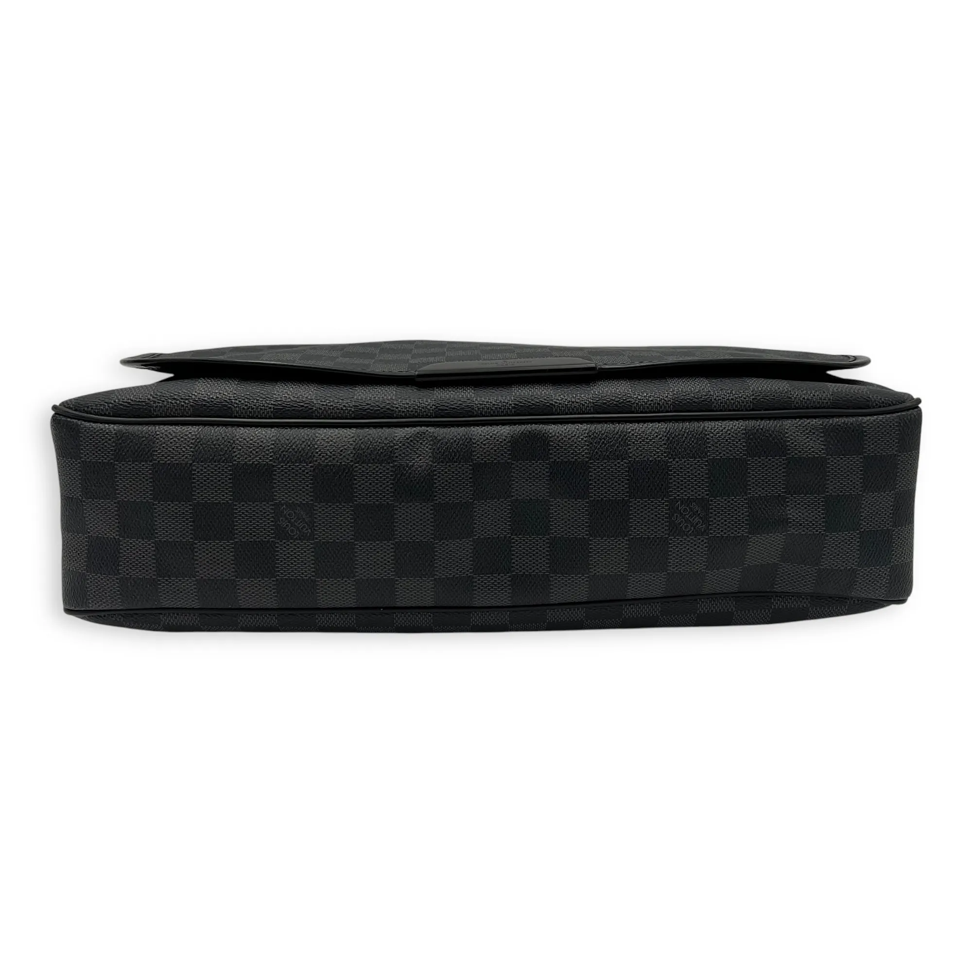 Daniel Messenger MM Graphite in Coated Canvas, Silver hardware