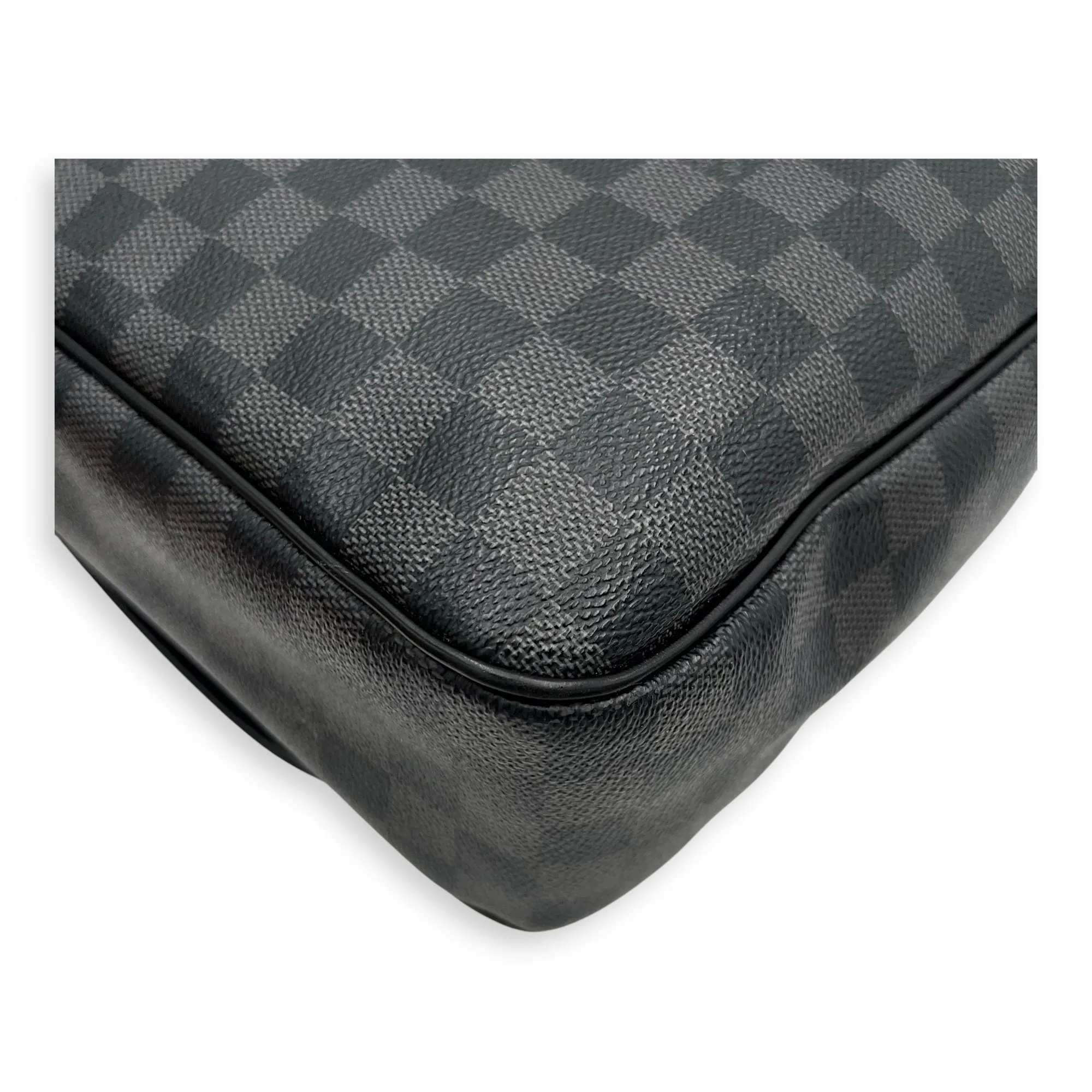 Daniel Messenger MM Graphite in Coated Canvas, Silver hardware