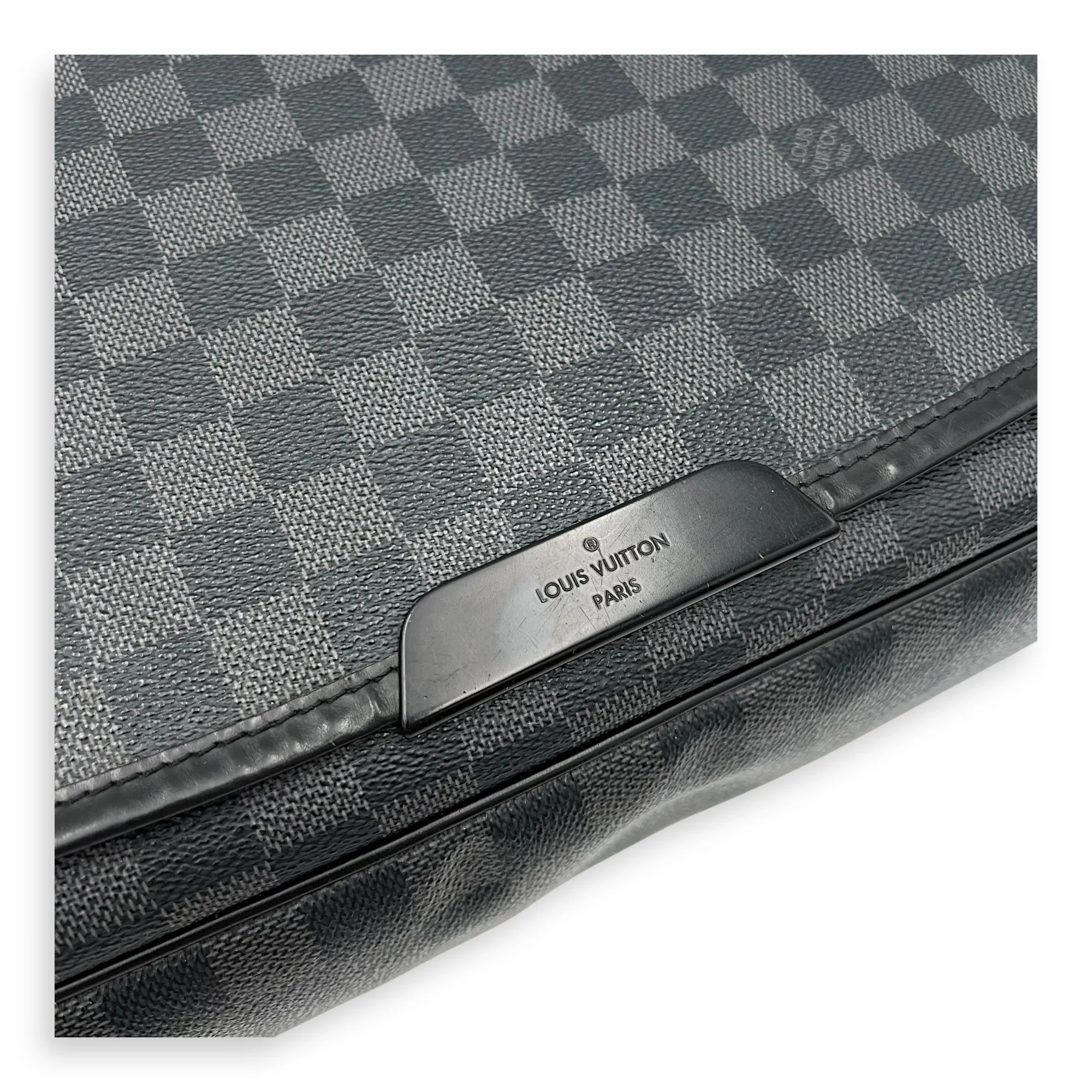 Daniel Messenger MM Graphite in Coated Canvas, Silver hardware
