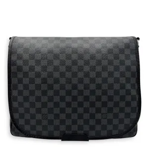 Daniel Messenger MM Graphite in Coated Canvas, Silver hardware