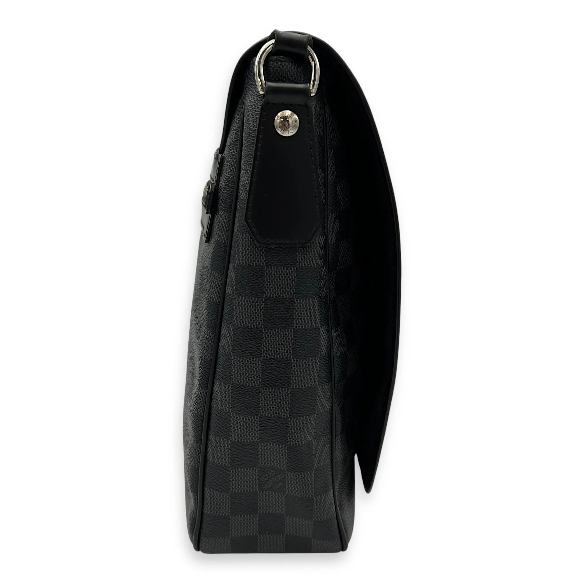 Daniel Messenger MM Graphite in Coated Canvas, Silver hardware