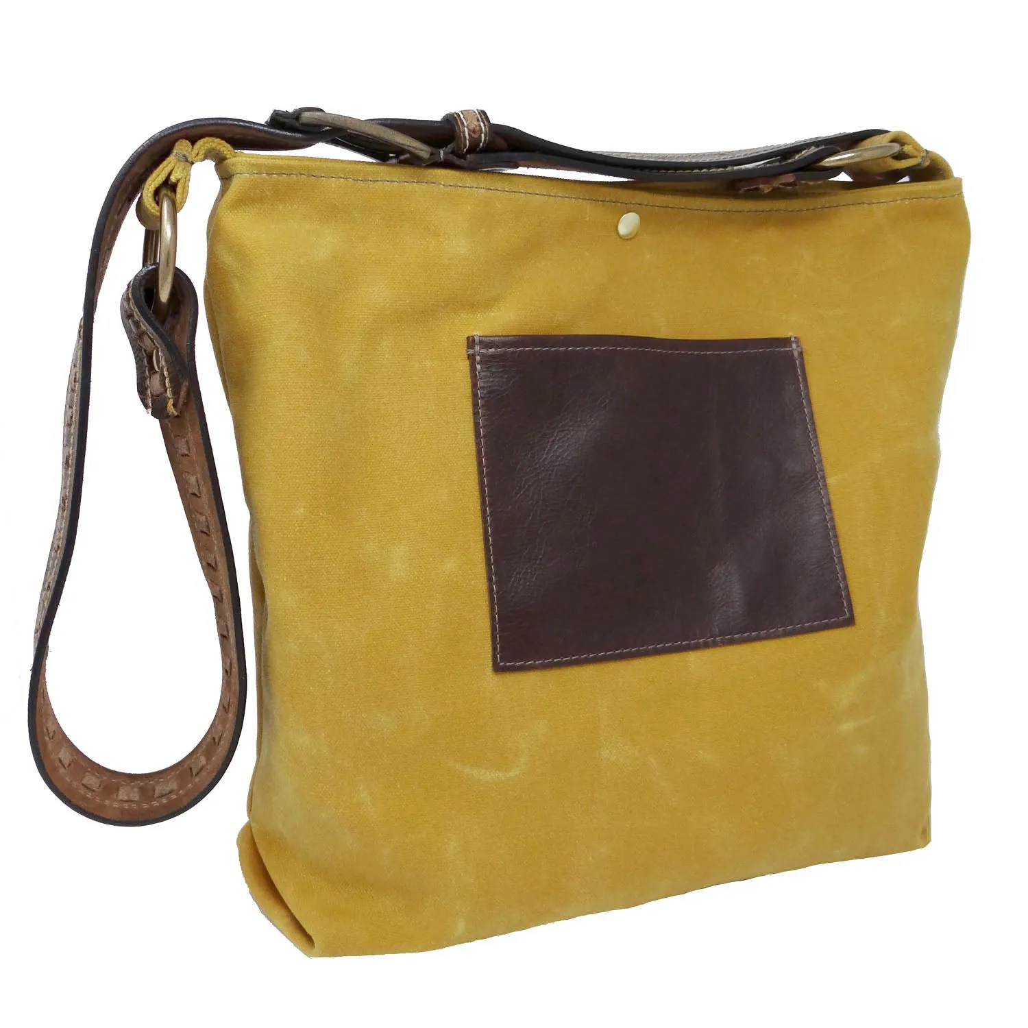 Daytona Waxed Canvas Hobo Bag with Recycled Leather Belt Strap, Boho Bag
