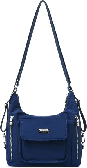 DEEVORCA Women's Fashion Shoulder Bags Multifunctional Backpack Casual Messenger Bag Multiple Pockets Nylon Waterproof Shoulder Bag Travel Work Shopping Shoulder Bags