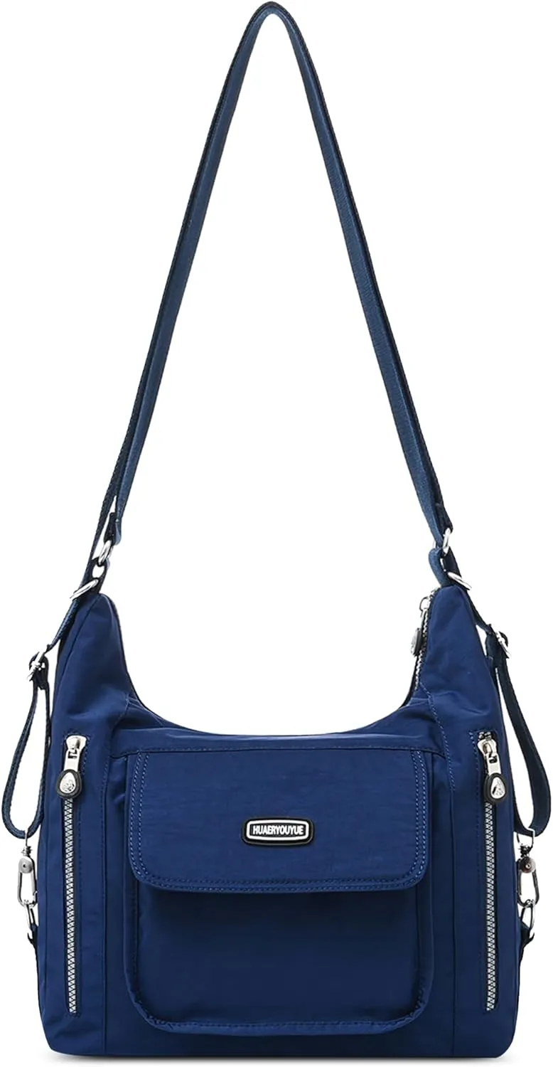 DEEVORCA Women's Fashion Shoulder Bags Multifunctional Backpack Casual Messenger Bag Multiple Pockets Nylon Waterproof Shoulder Bag Travel Work Shopping Shoulder Bags