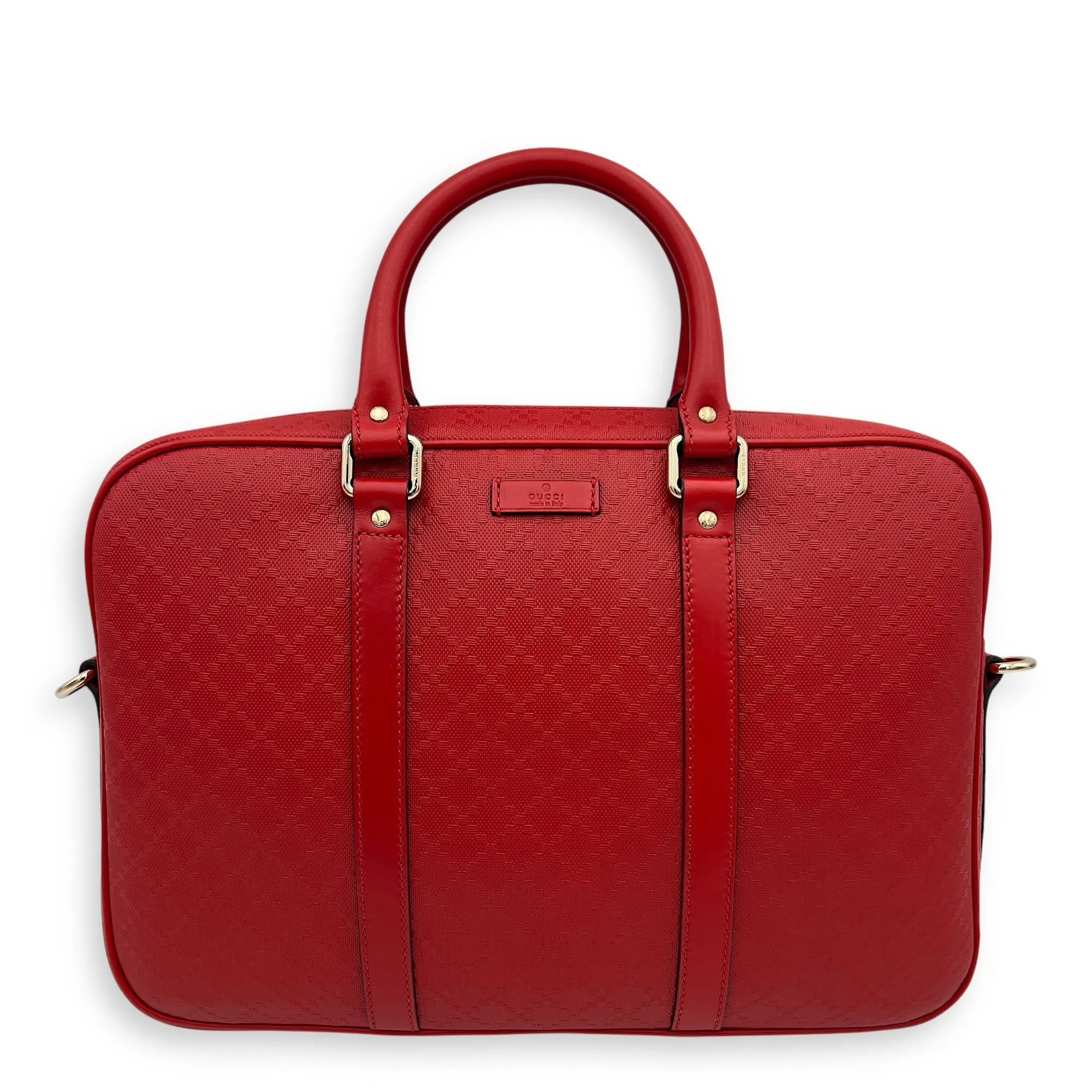 Diamante Messenger Red in Calfskin, Gold hardware
