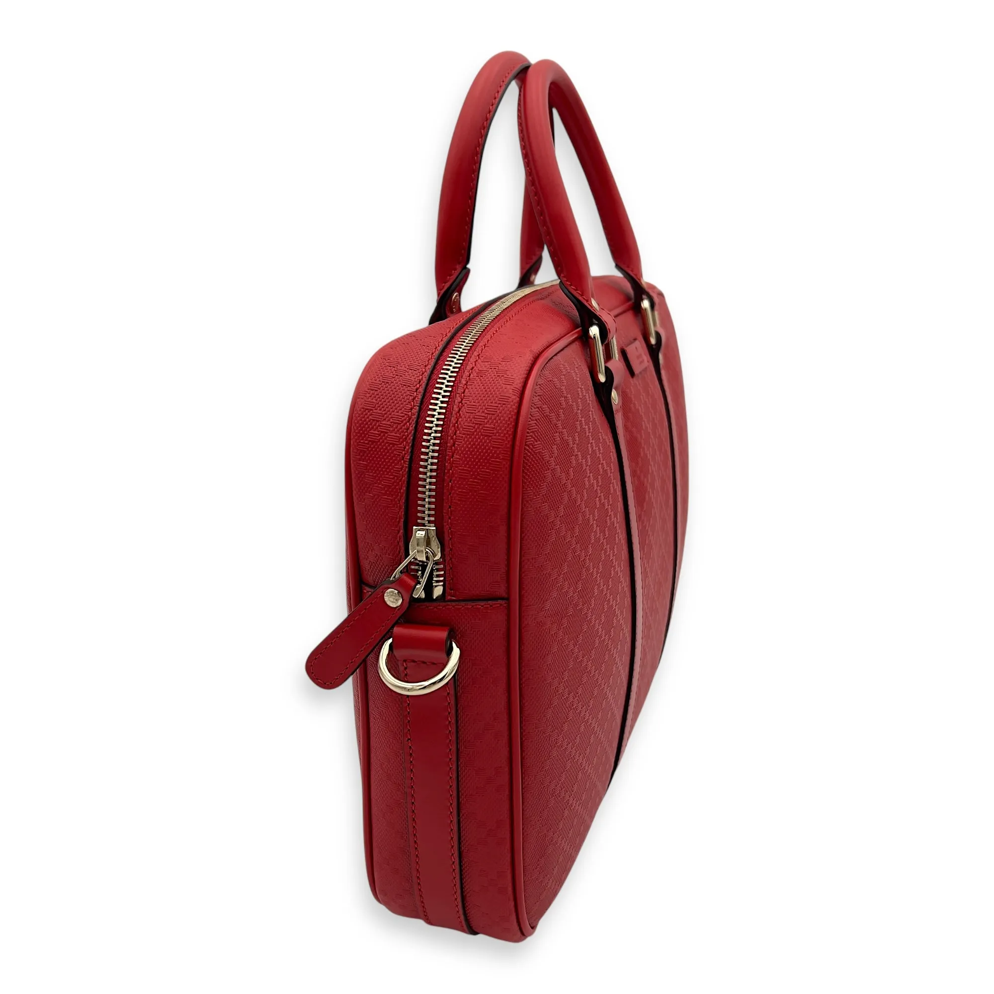 Diamante Messenger Red in Calfskin, Gold hardware