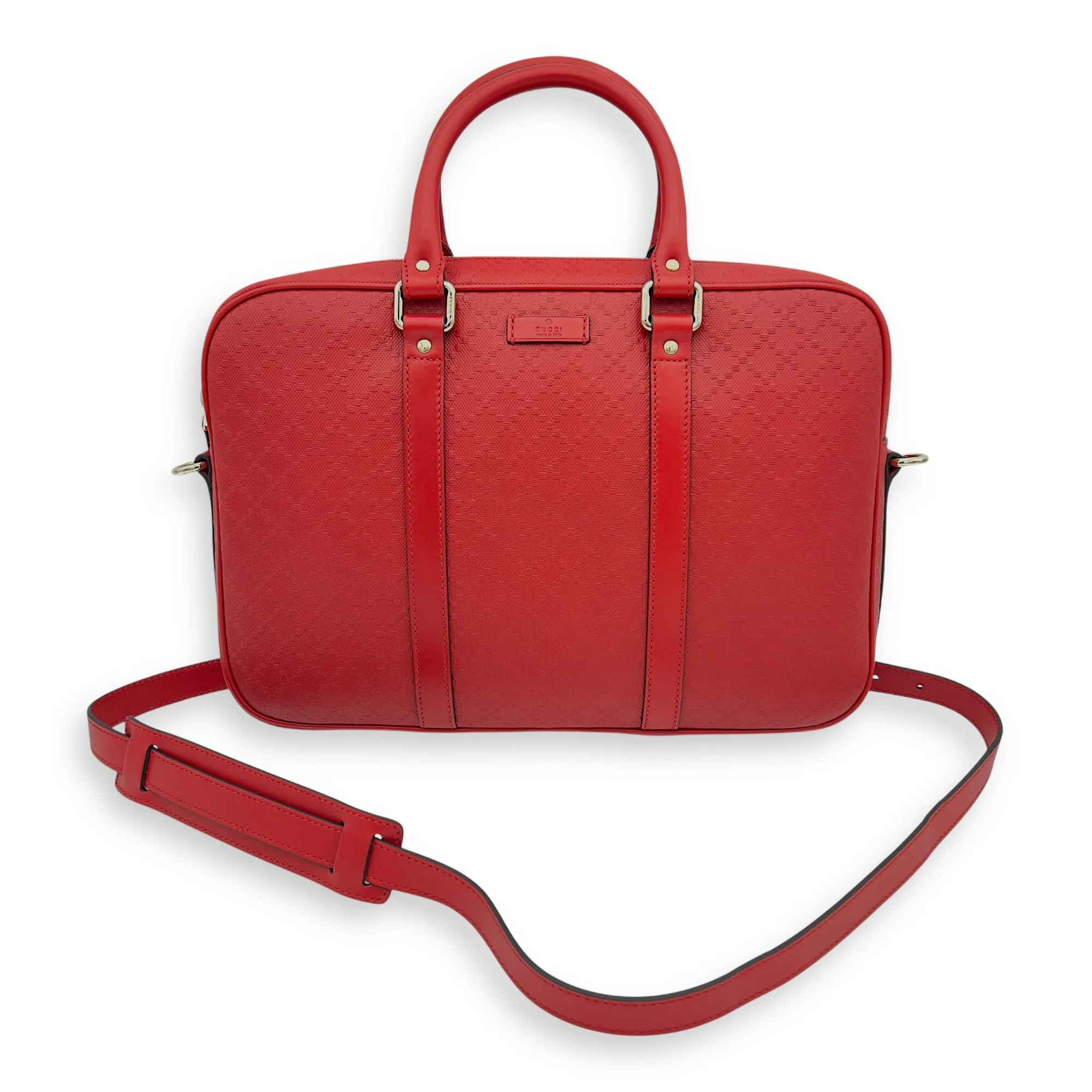 Diamante Messenger Red in Calfskin, Gold hardware