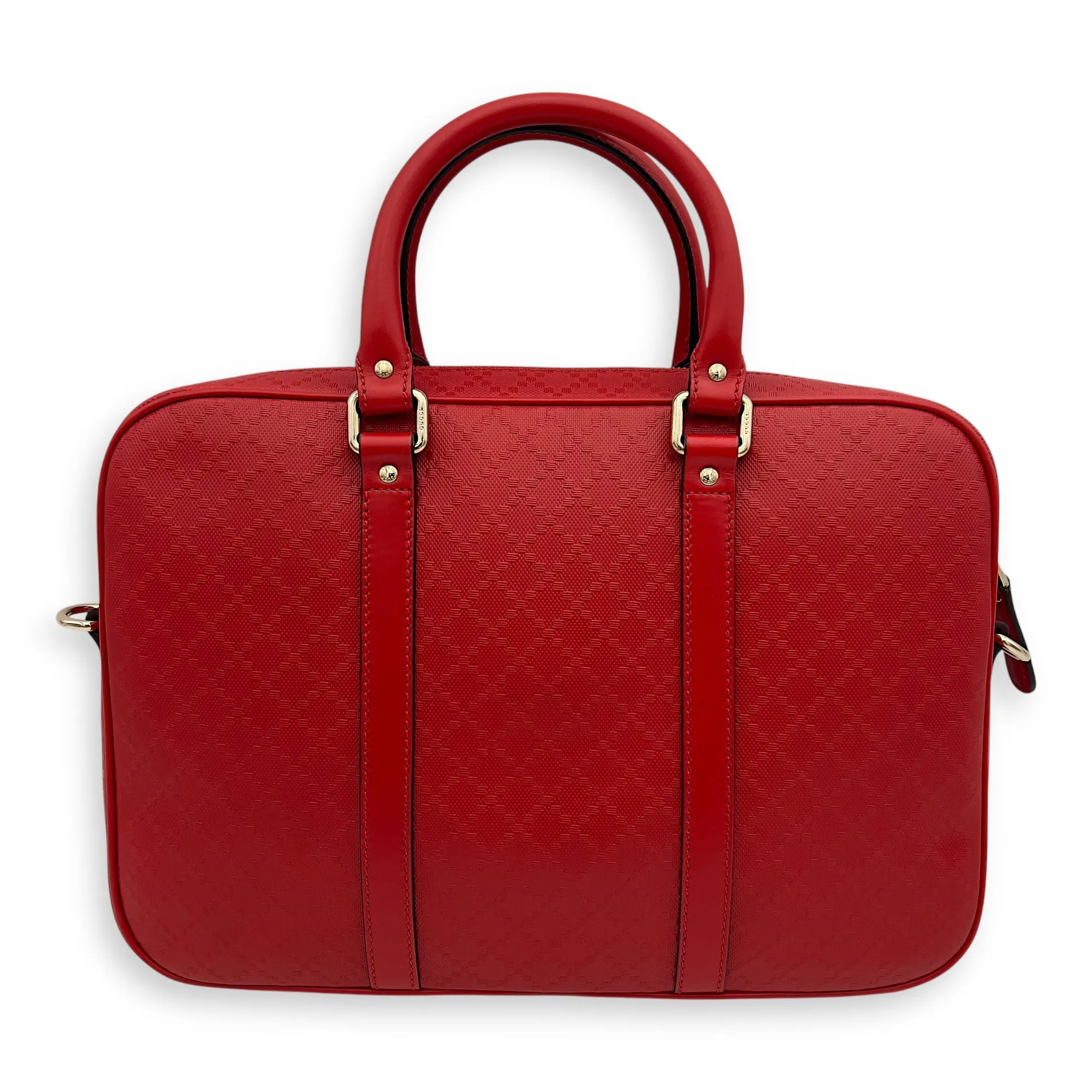 Diamante Messenger Red in Calfskin, Gold hardware