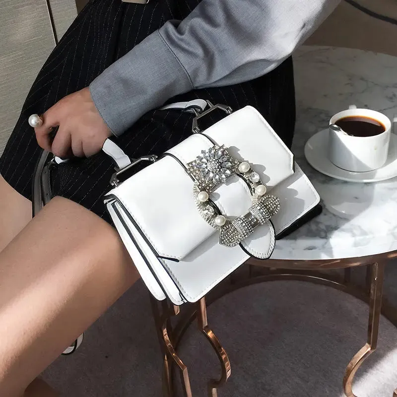 Diamond Lock Shoulder Bags - Leather Handbags