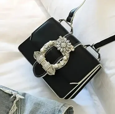 Diamond Lock Shoulder Bags - Leather Handbags