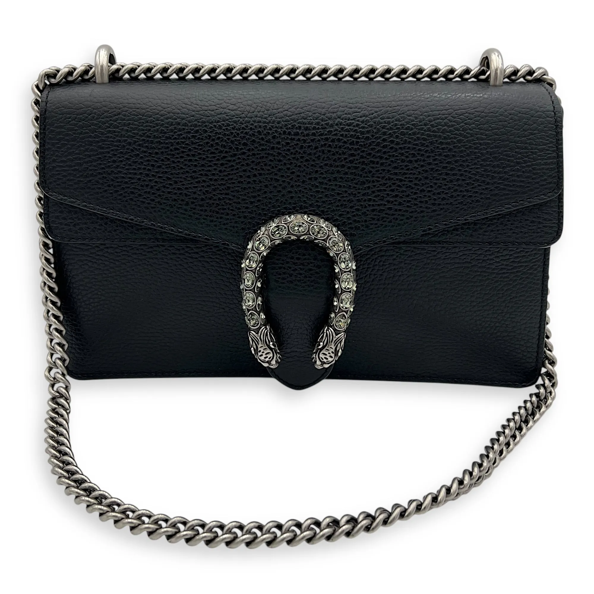 Dionysus Crossbody Bag Black in Calfskin, Ruthenium hardware