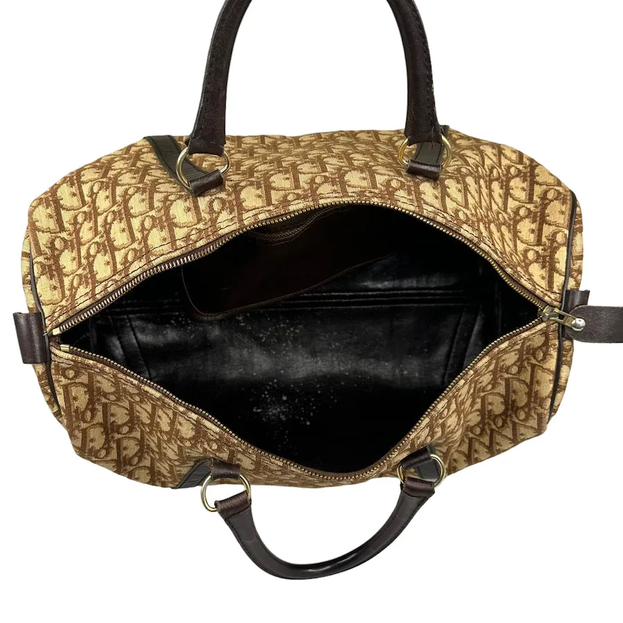 DIOR 40CM OBLIQUE CANVAS BOSTON BAG - BROWN