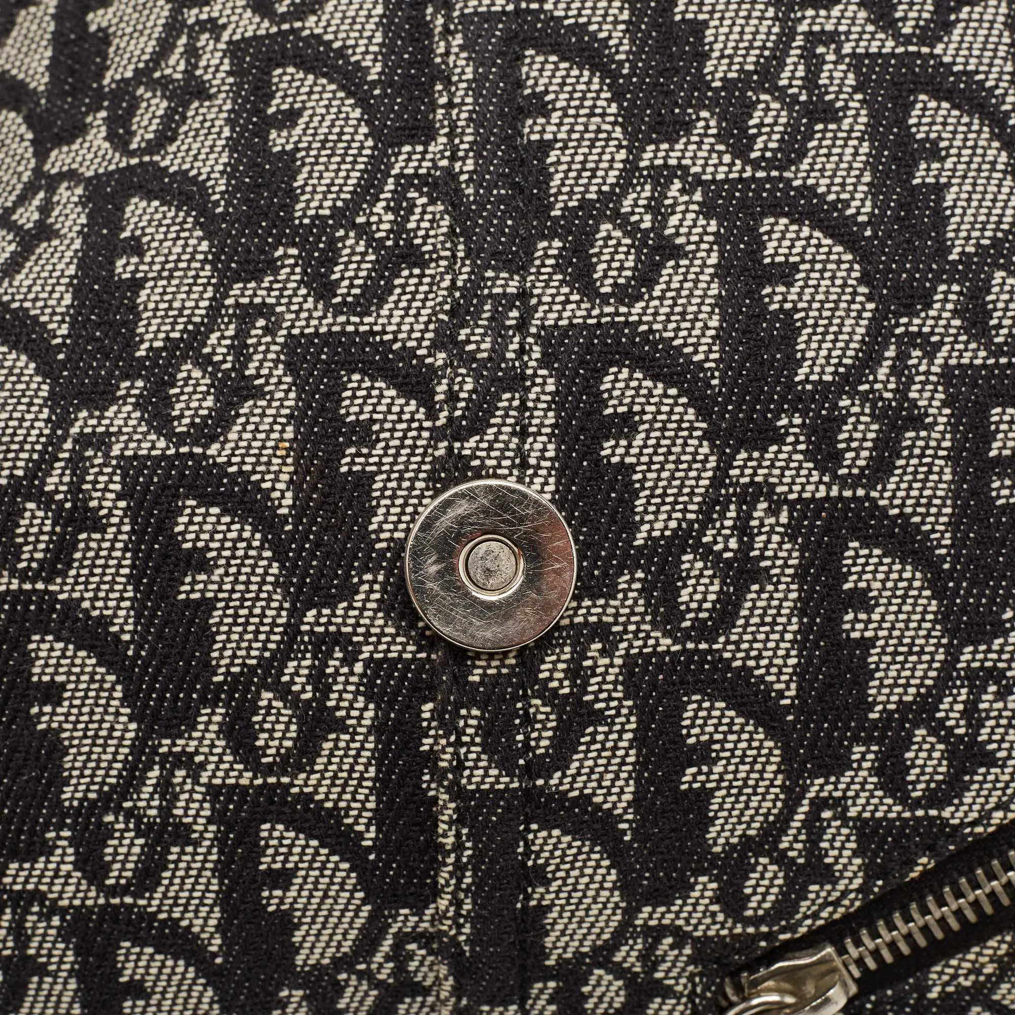 Dior Black Diorissimo Canvas And Leather Cd Logo Flap Messenger Bag