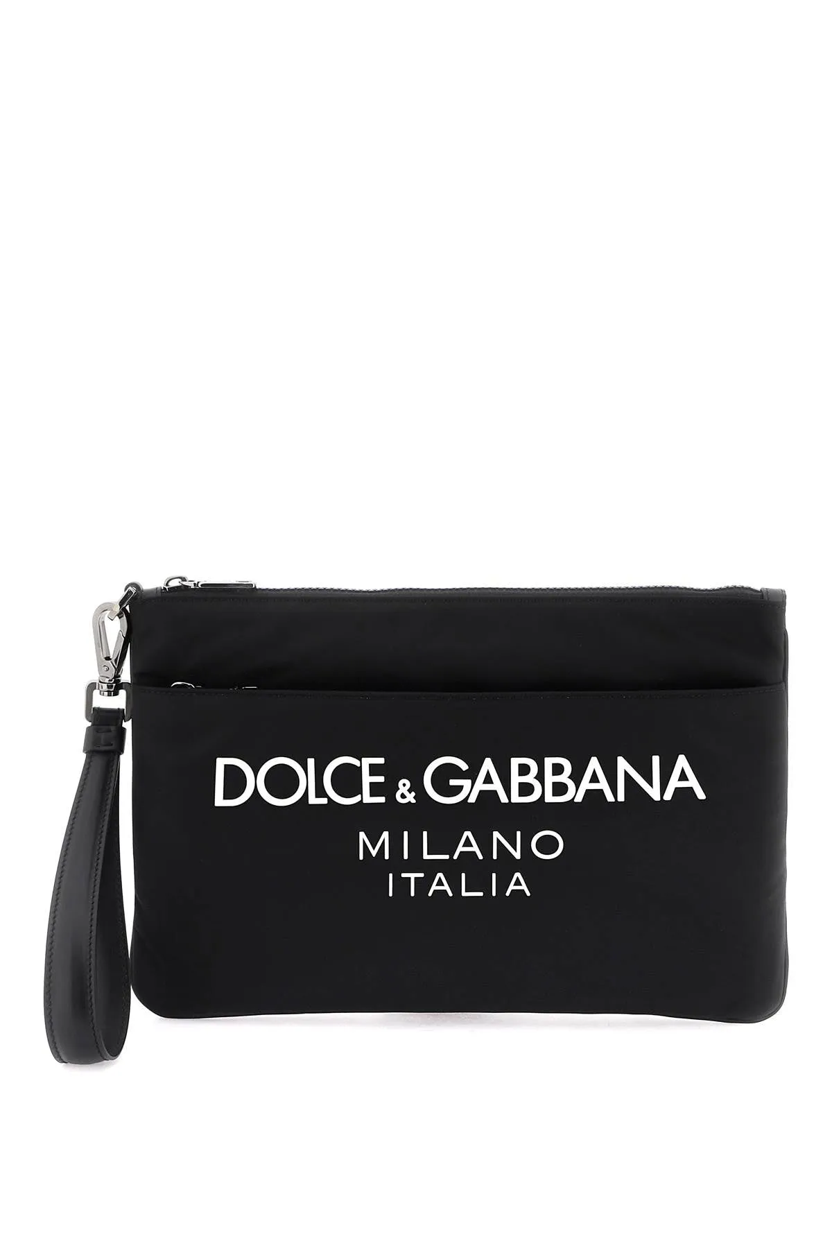 Dolce & gabbana nylon pouch with rubberized logo