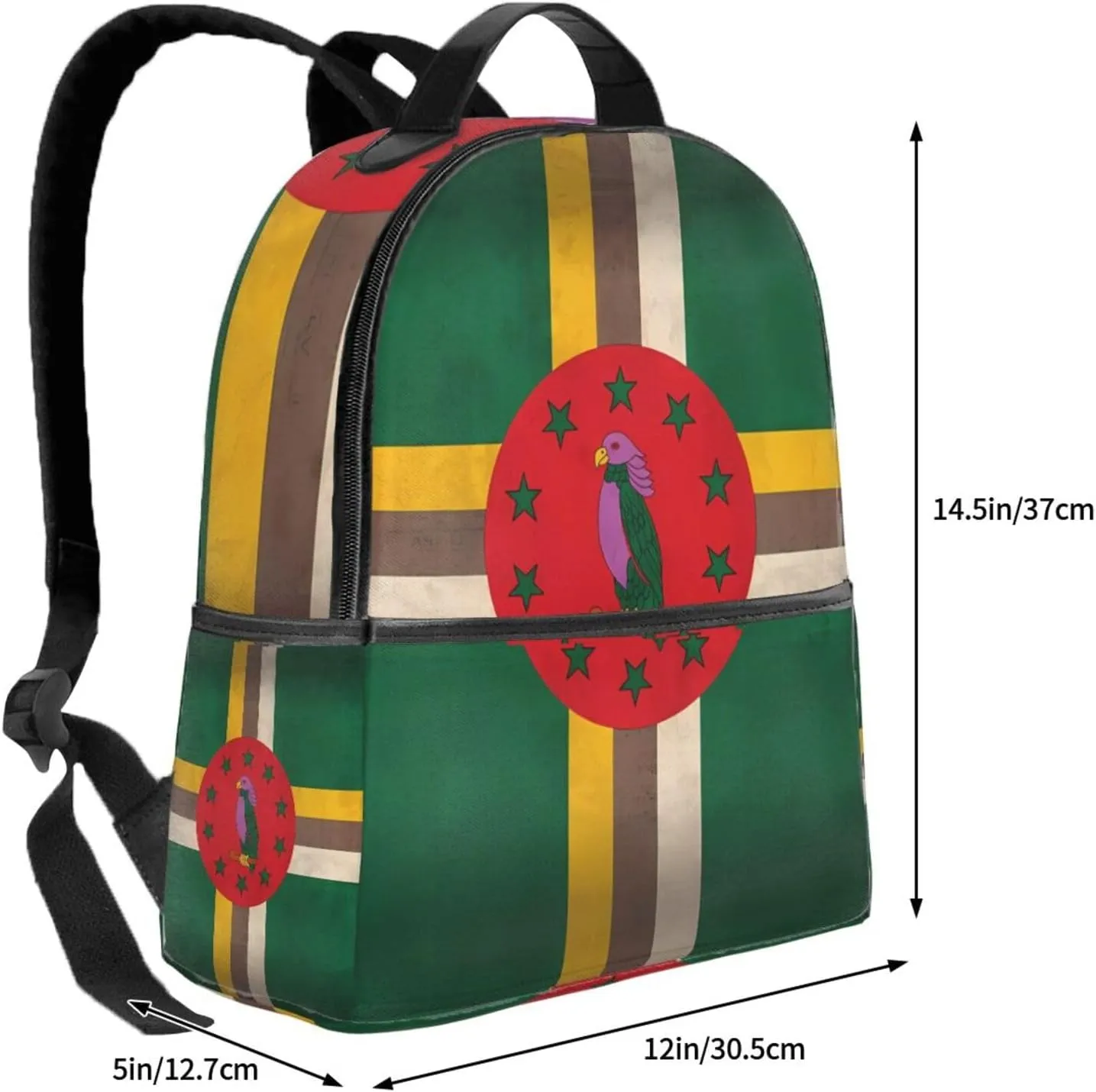 Dominica Flag Casual Backpacks Laptop Backpack Carry-on Daypack Sports Travel Rucksack Lightweight Working Bag for Outdoor Hiking Cycling Walking