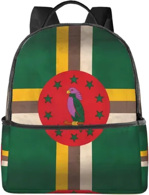 Dominica Flag Casual Backpacks Laptop Backpack Carry-on Daypack Sports Travel Rucksack Lightweight Working Bag for Outdoor Hiking Cycling Walking
