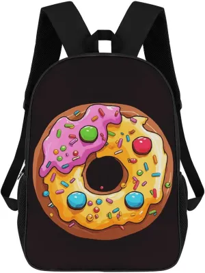 Donut Business Laptop Backpack for Women Men 17 Inch Carry on Backpack Waterproof Black Bookbag Fashion Lightweight Backpacks for Travel Hiking Camping Casual Daypack Backpacks