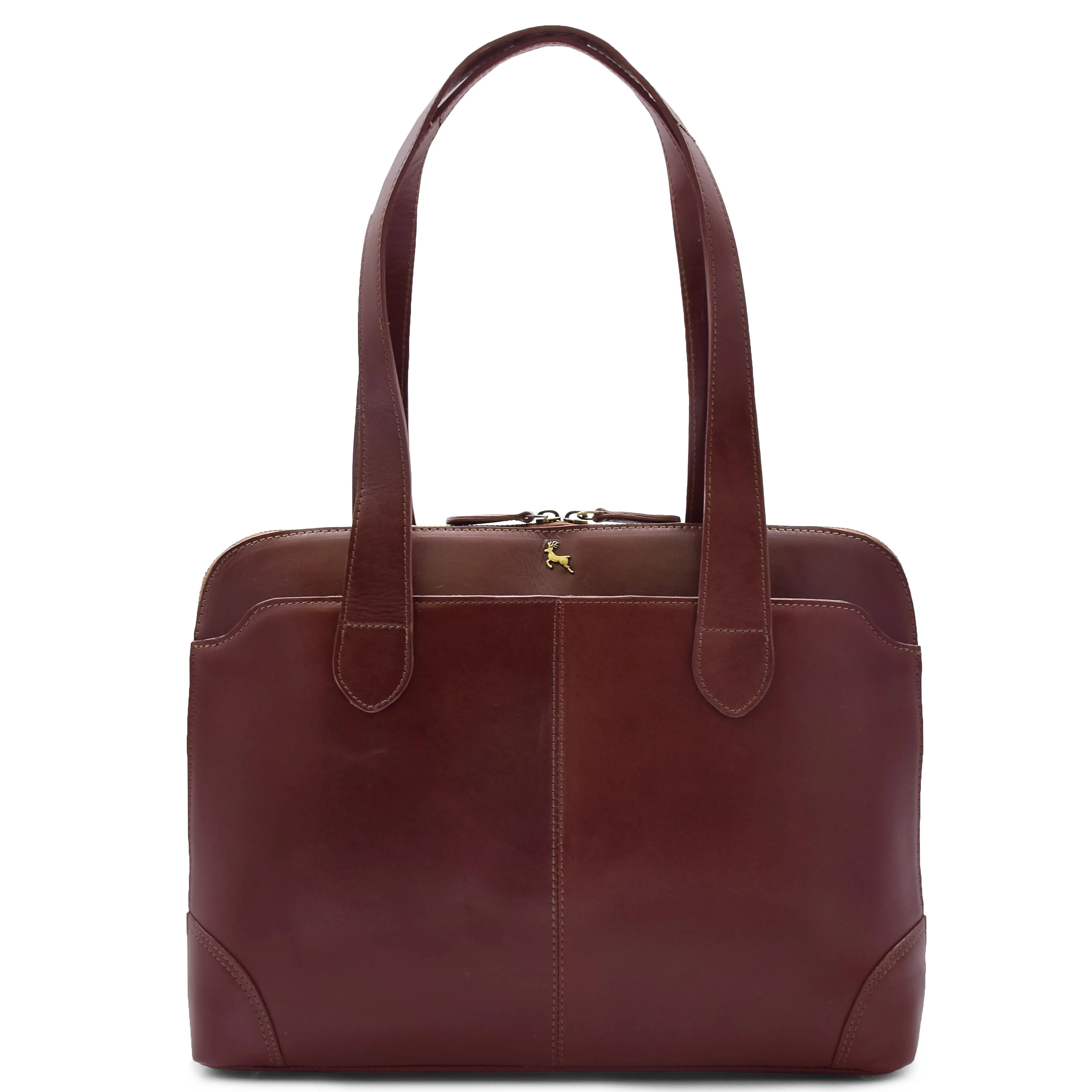 DR301 Women's Real Leather Smart Handbag Doctor Hobo Bag Chestnut