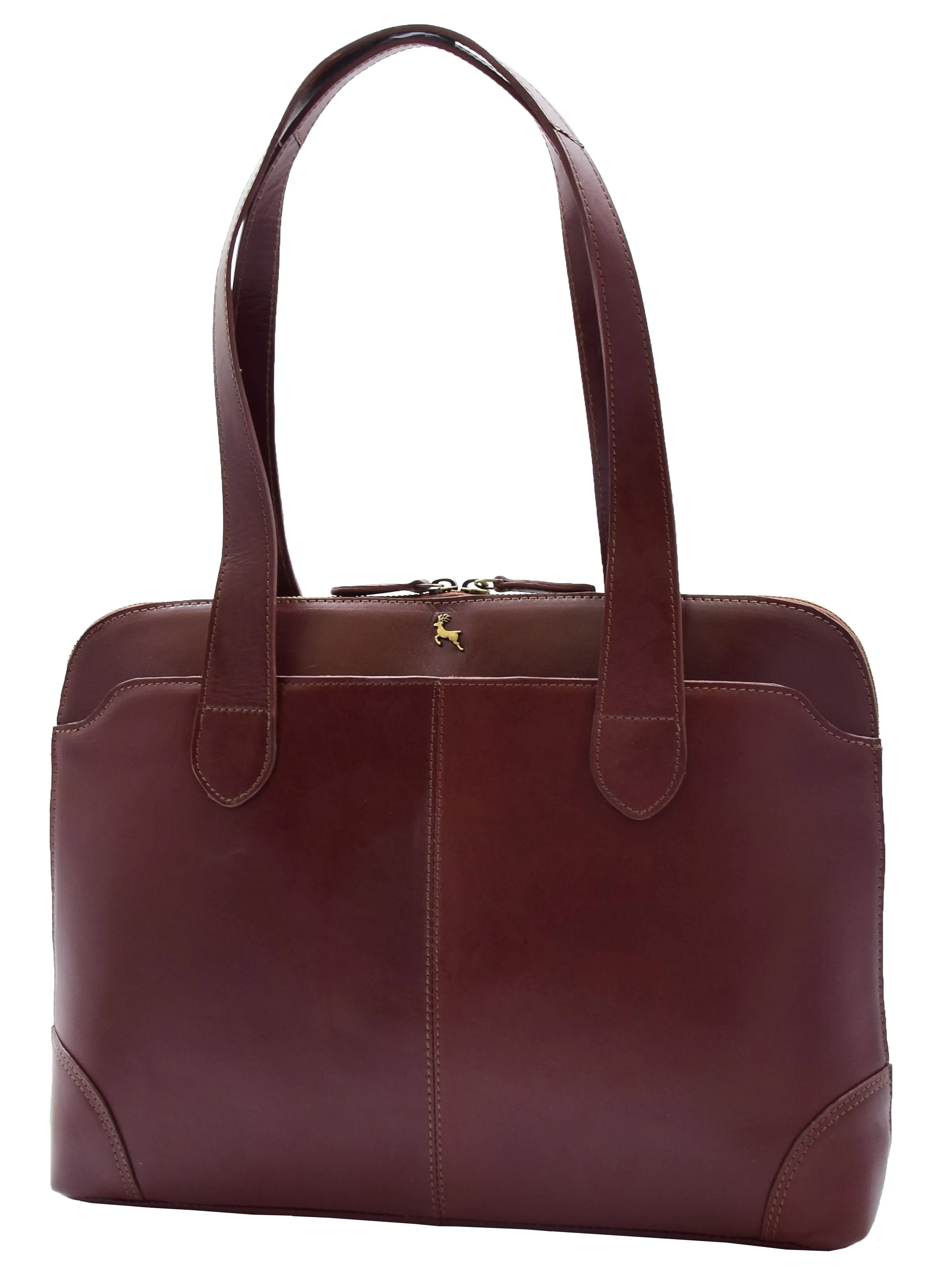DR301 Women's Real Leather Smart Handbag Doctor Hobo Bag Chestnut