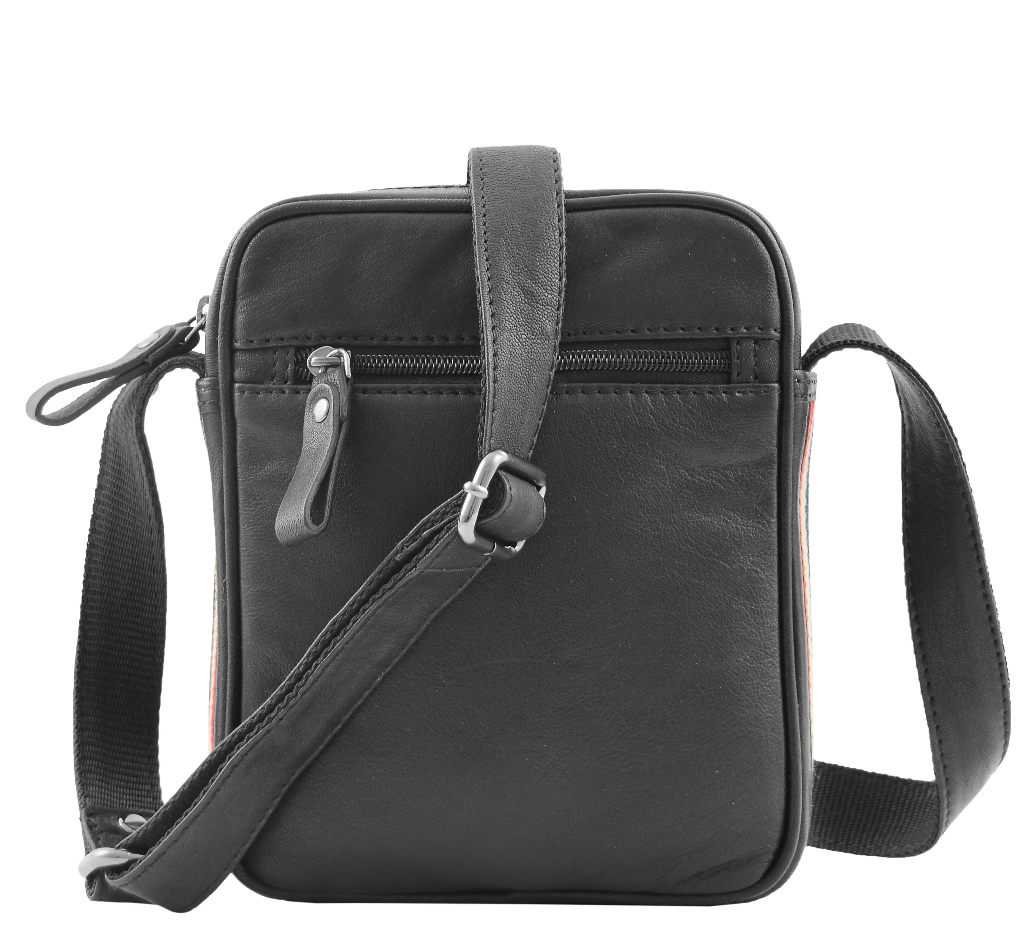 DR338 Men's Leather Cross Body Small Flight Bag Black