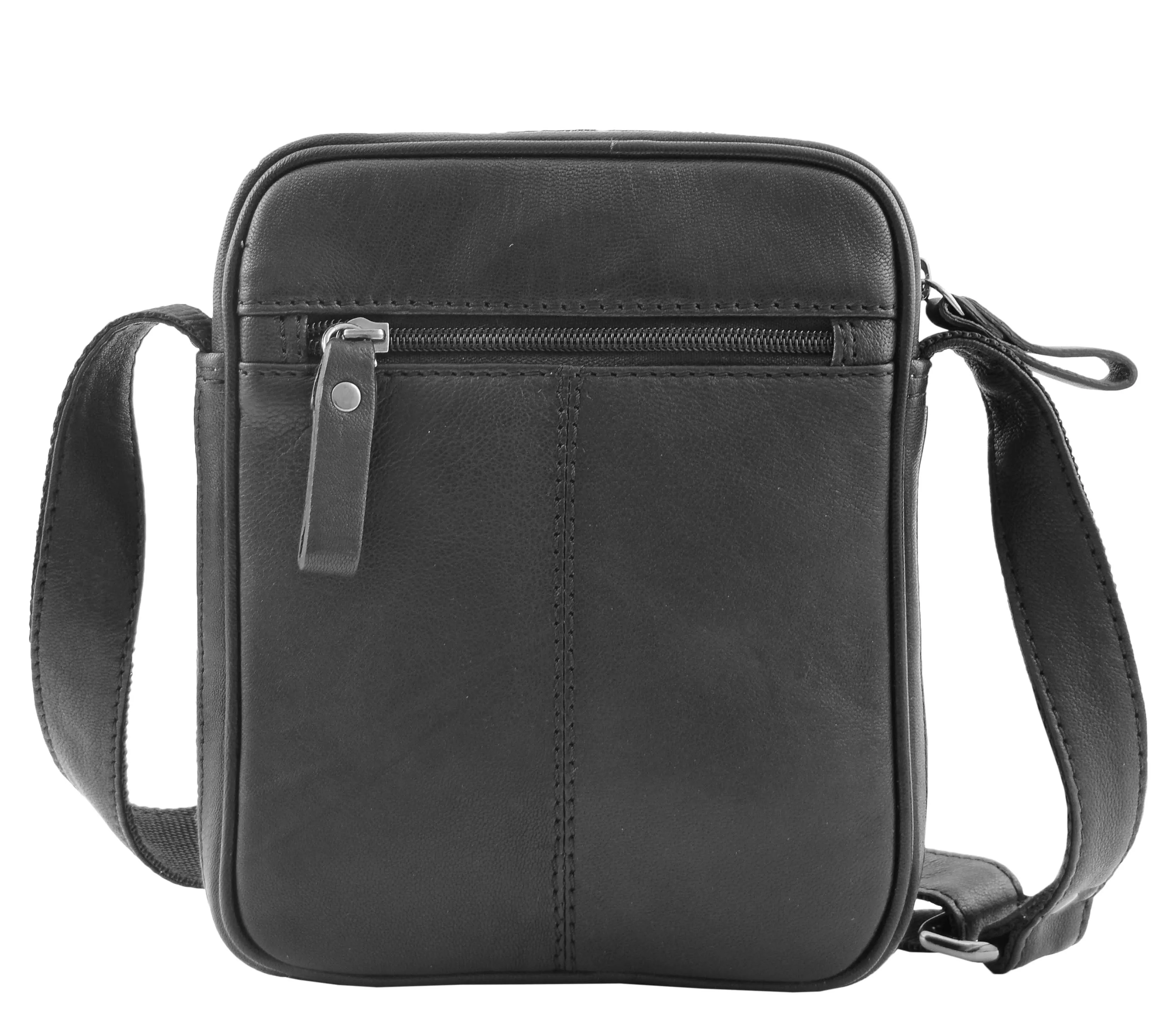 DR338 Men's Leather Cross Body Small Flight Bag Black