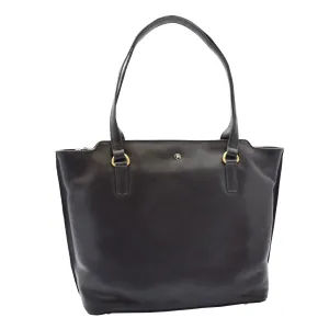DR357 Women's Large Casual Real Leather Shoulder Handbag Black