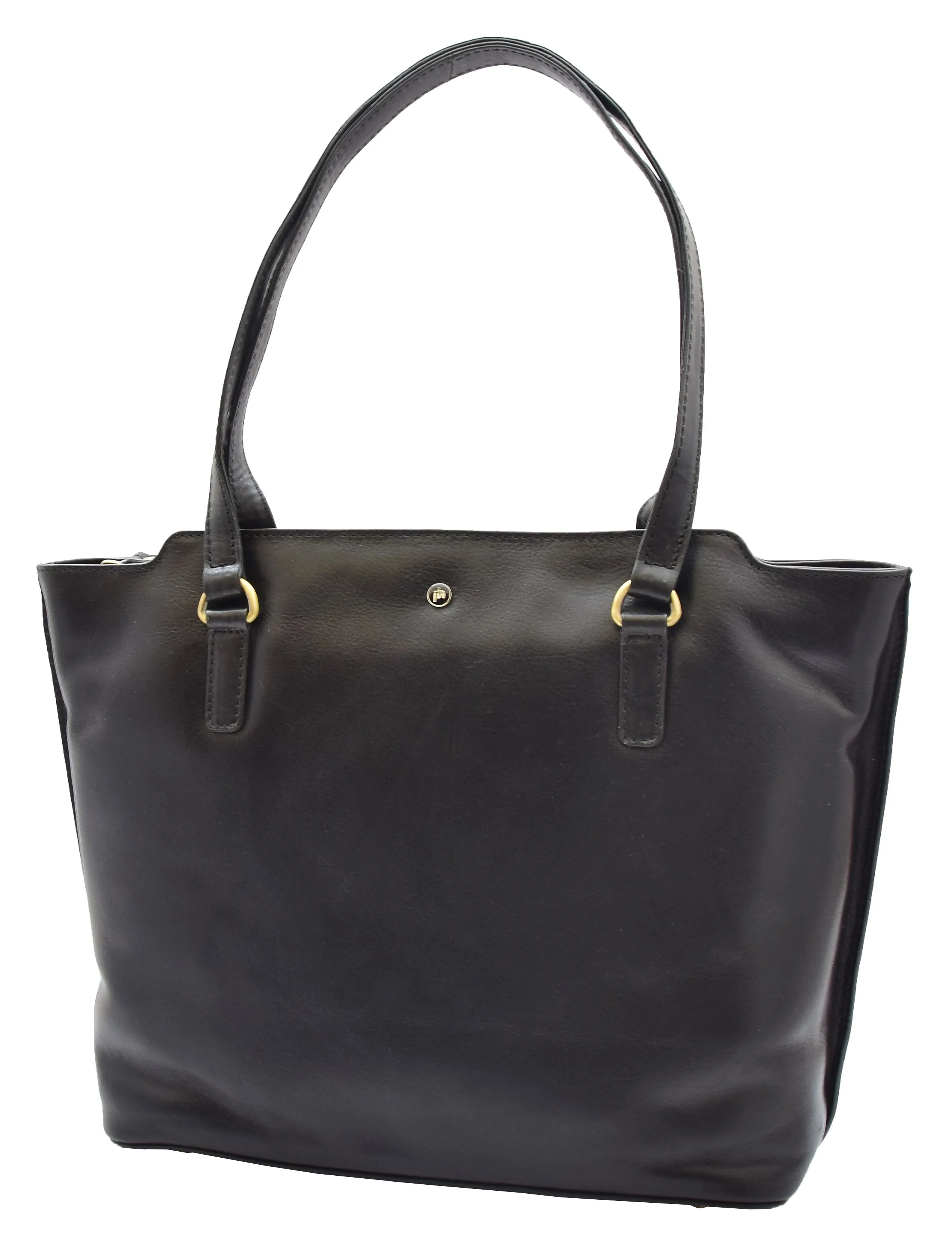 DR357 Women's Large Casual Real Leather Shoulder Handbag Black
