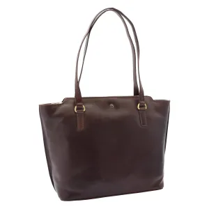 DR357 Women's Large Casual Real Leather Shoulder Handbag Brown