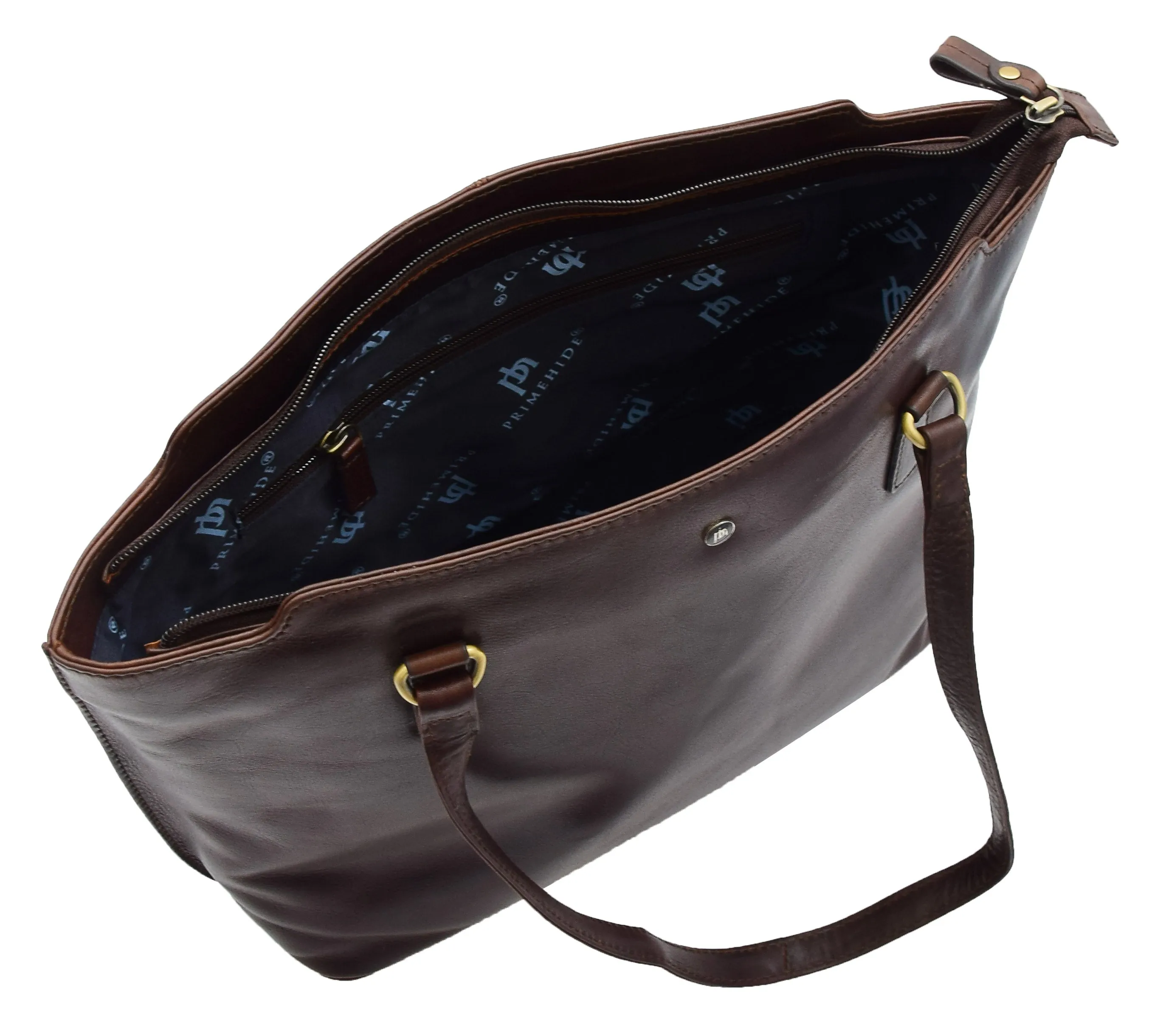 DR357 Women's Large Casual Real Leather Shoulder Handbag Brown