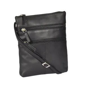 DR368 Women's Leather Small Cross Body Travel Bag Black