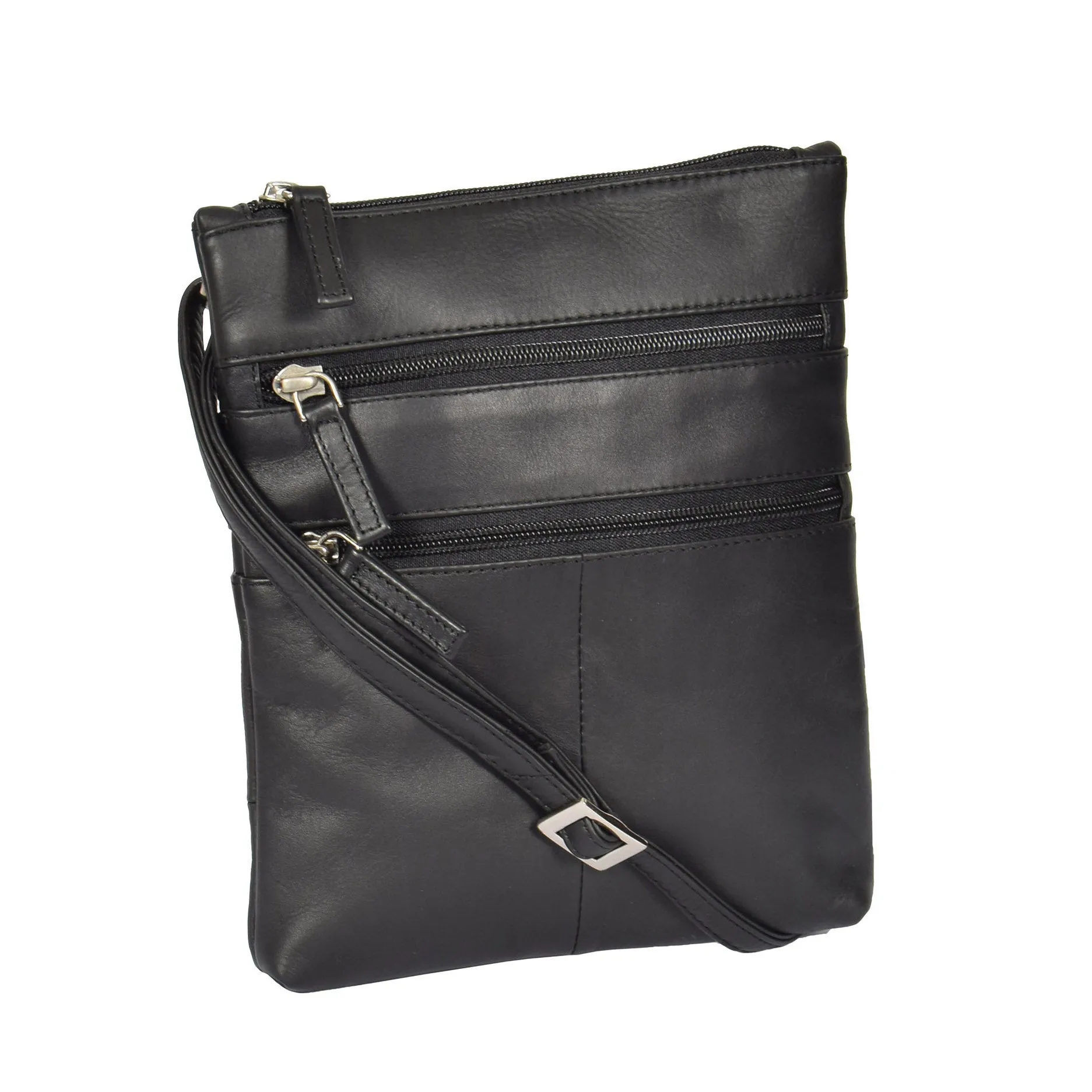 DR368 Women's Leather Small Cross Body Travel Bag Black