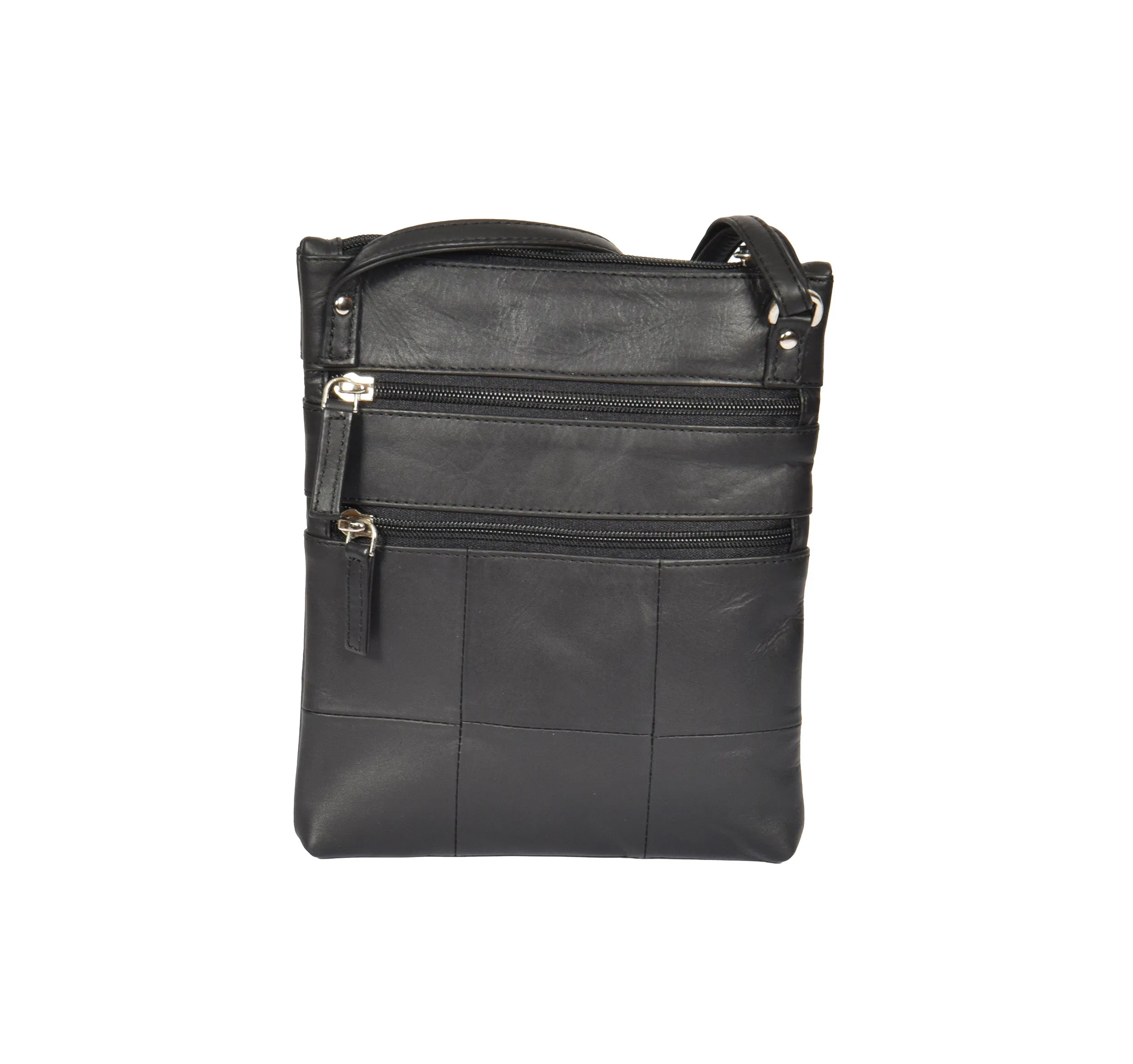 DR368 Women's Leather Small Cross Body Travel Bag Black