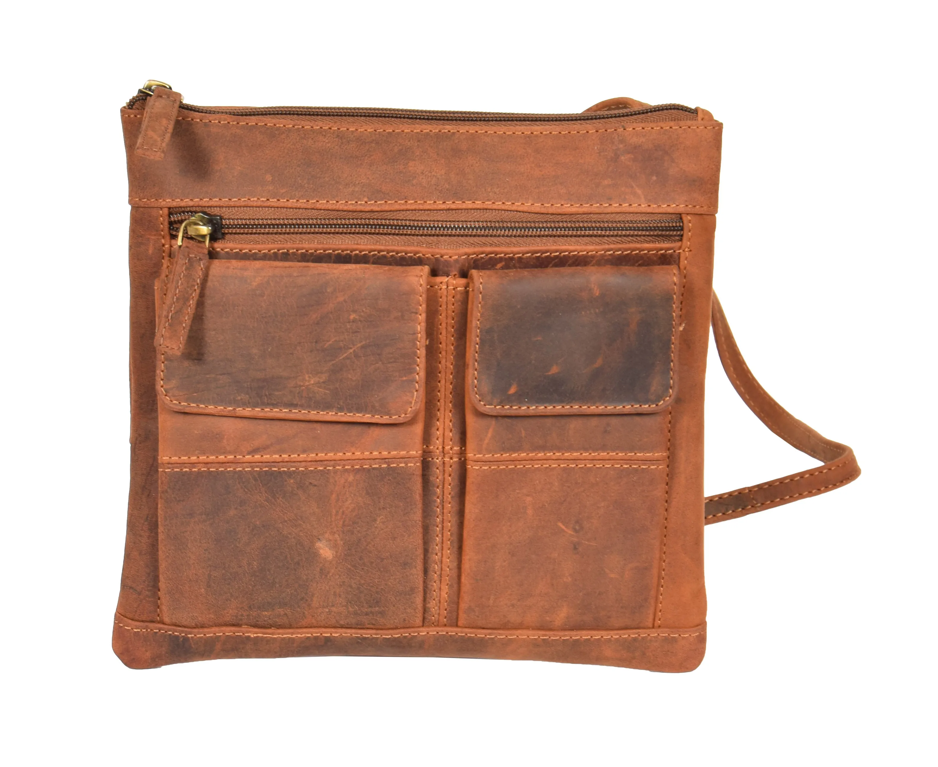 DR369 Women's Soft Leather Flight Sling Bag Tan