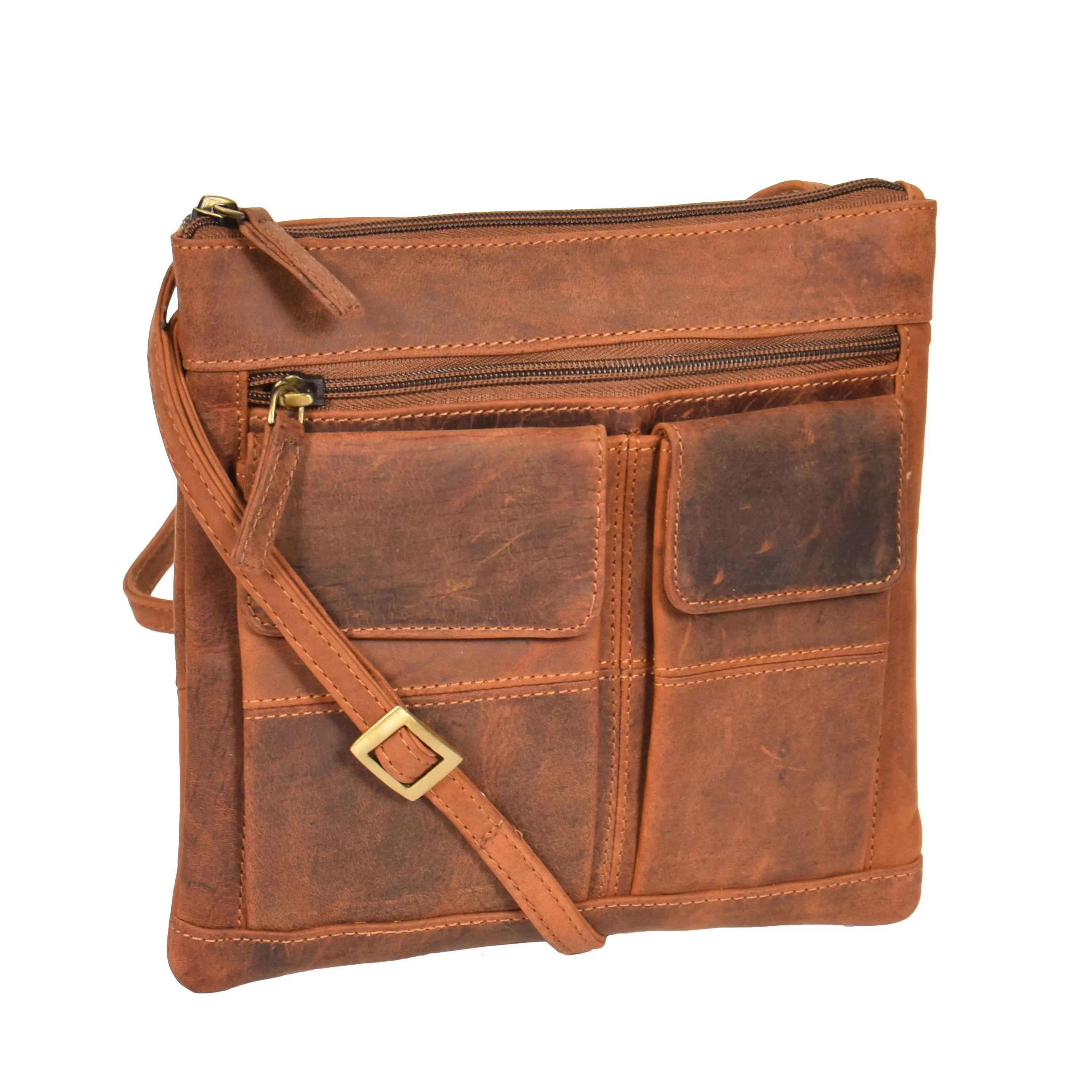 DR369 Women's Soft Leather Flight Sling Bag Tan