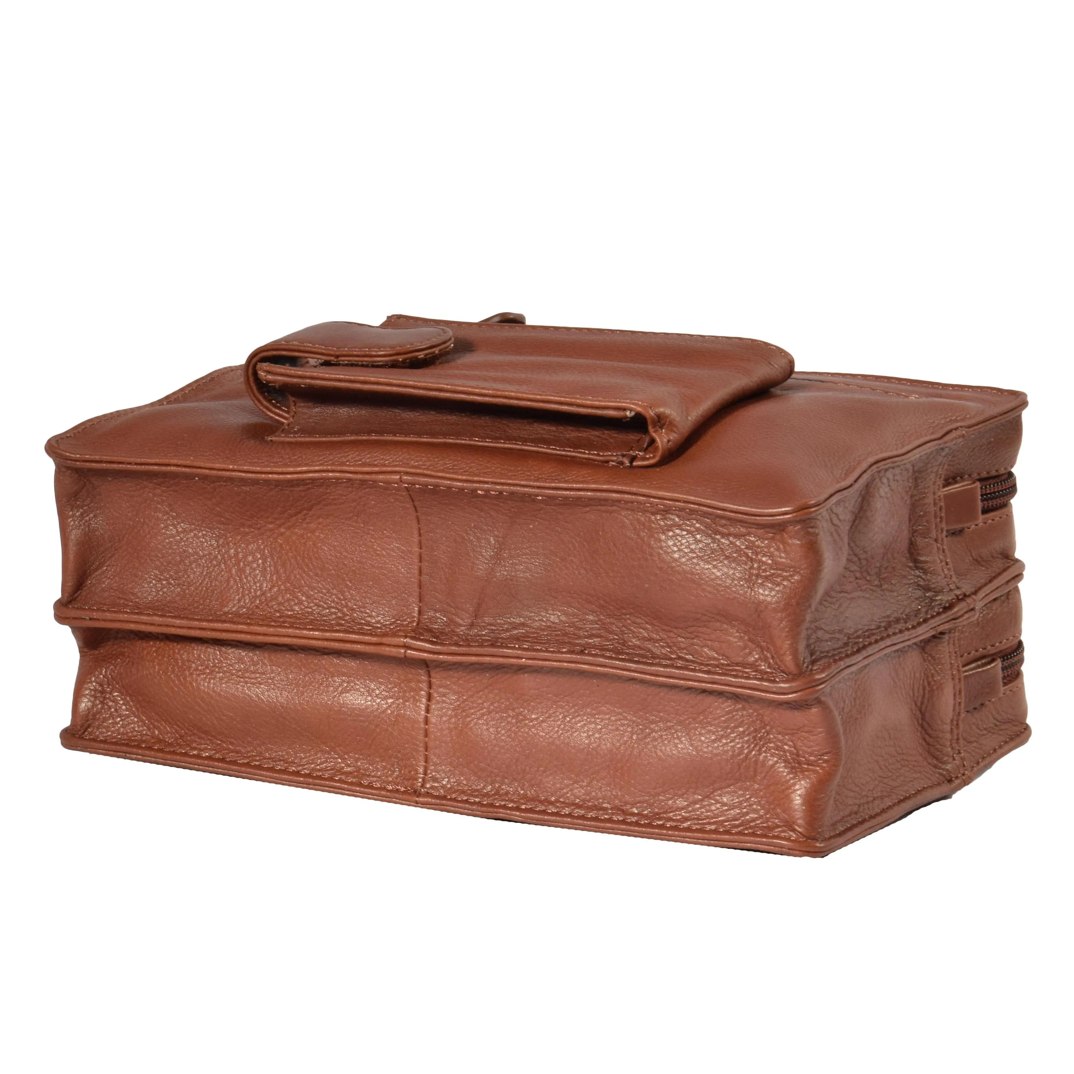 DR378 Real Leather Travel Wrist Pouch Brown