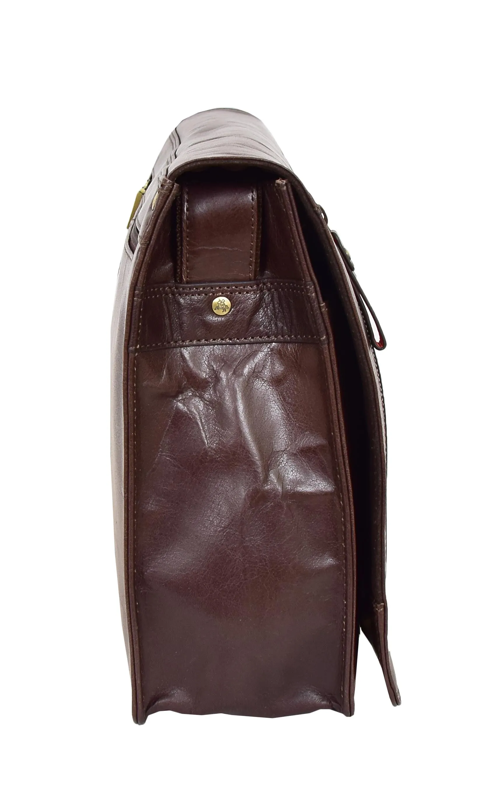 DR384 Men's Leather Cross Body Satchel Bag Brown