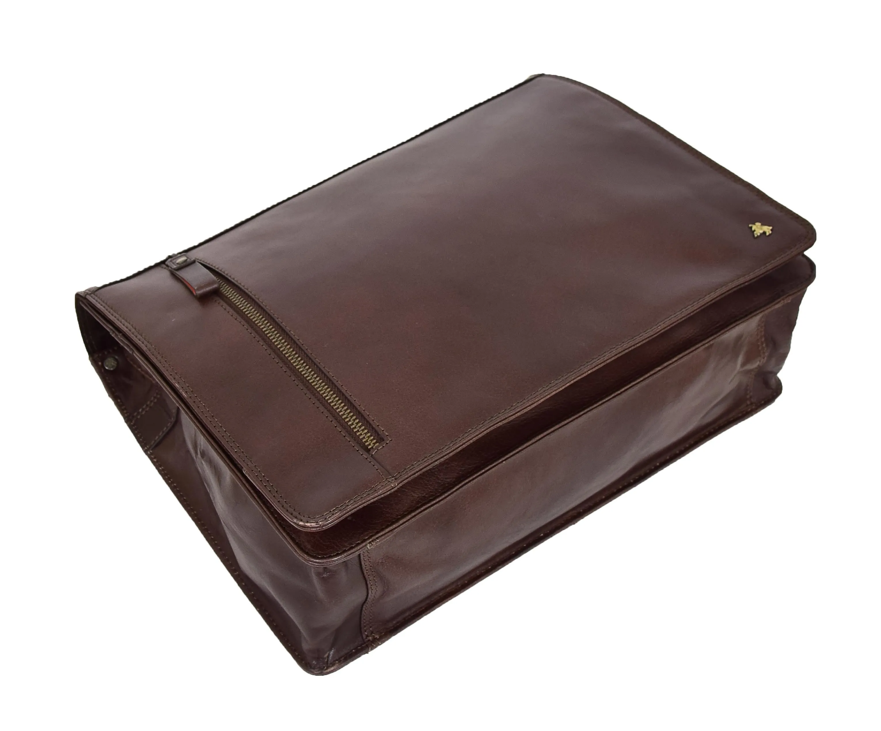 DR384 Men's Leather Cross Body Satchel Bag Brown