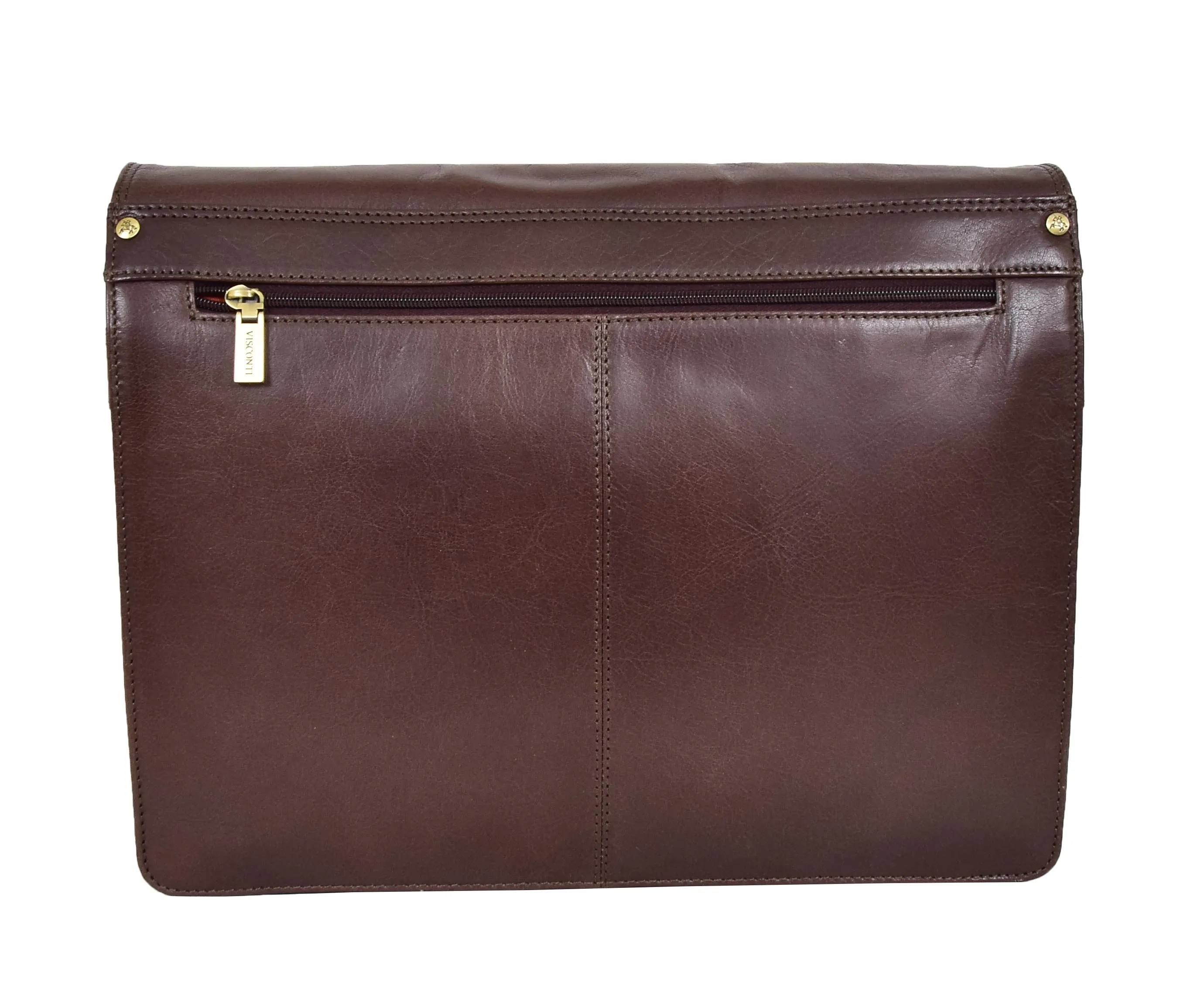 DR384 Men's Leather Cross Body Satchel Bag Brown