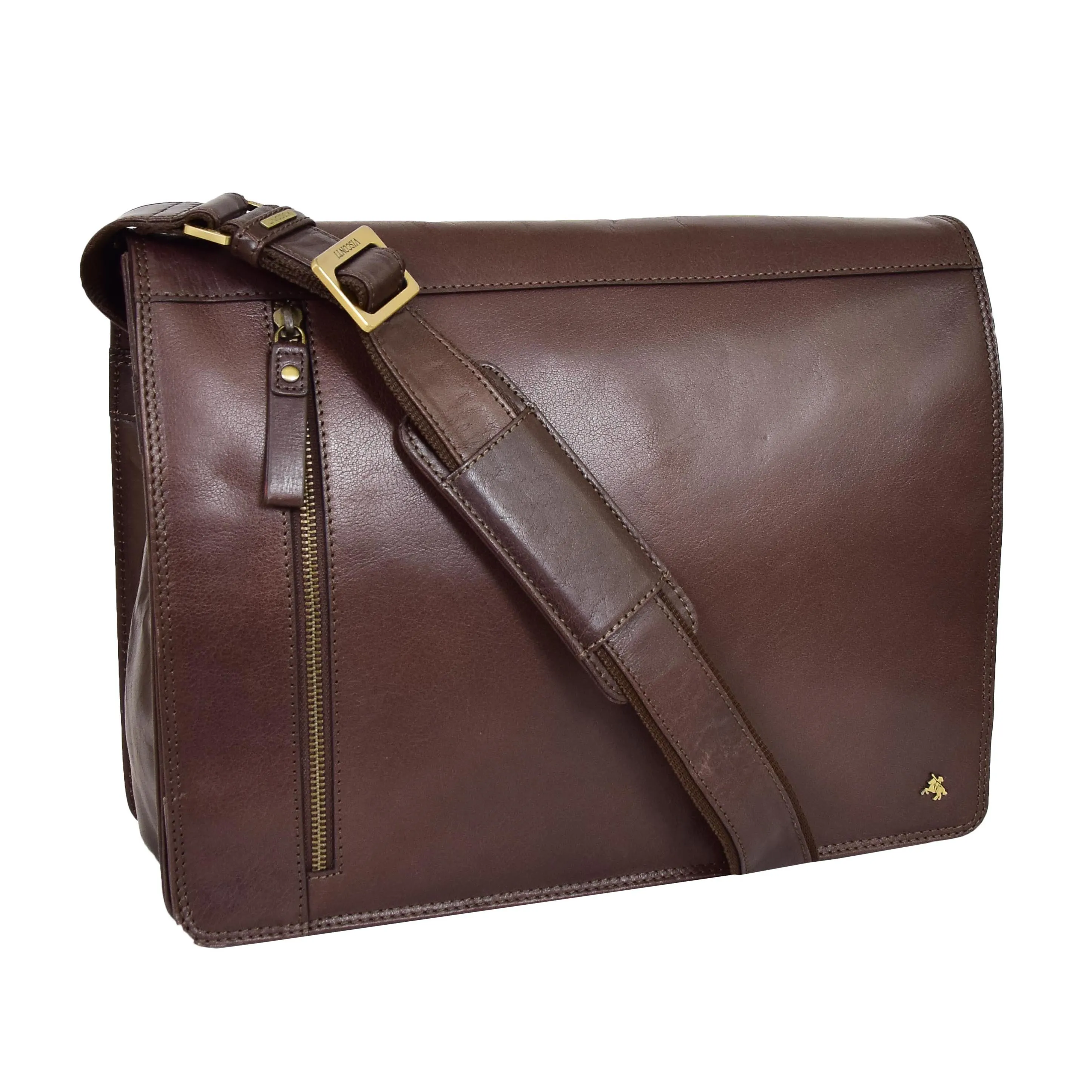 DR384 Men's Leather Cross Body Satchel Bag Brown
