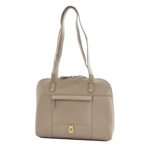 DR461 Women's Real Leather Zip Around Shoulder Bag Taupe