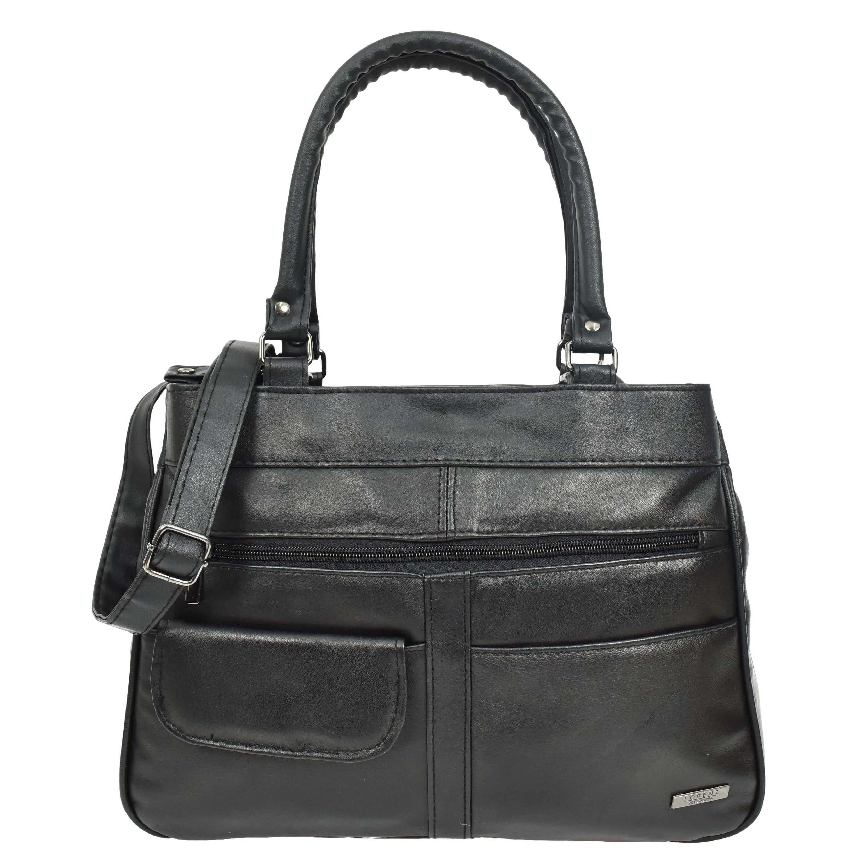 DR667 Women's Soft Genuine Leather Large Shoulder Bag Black