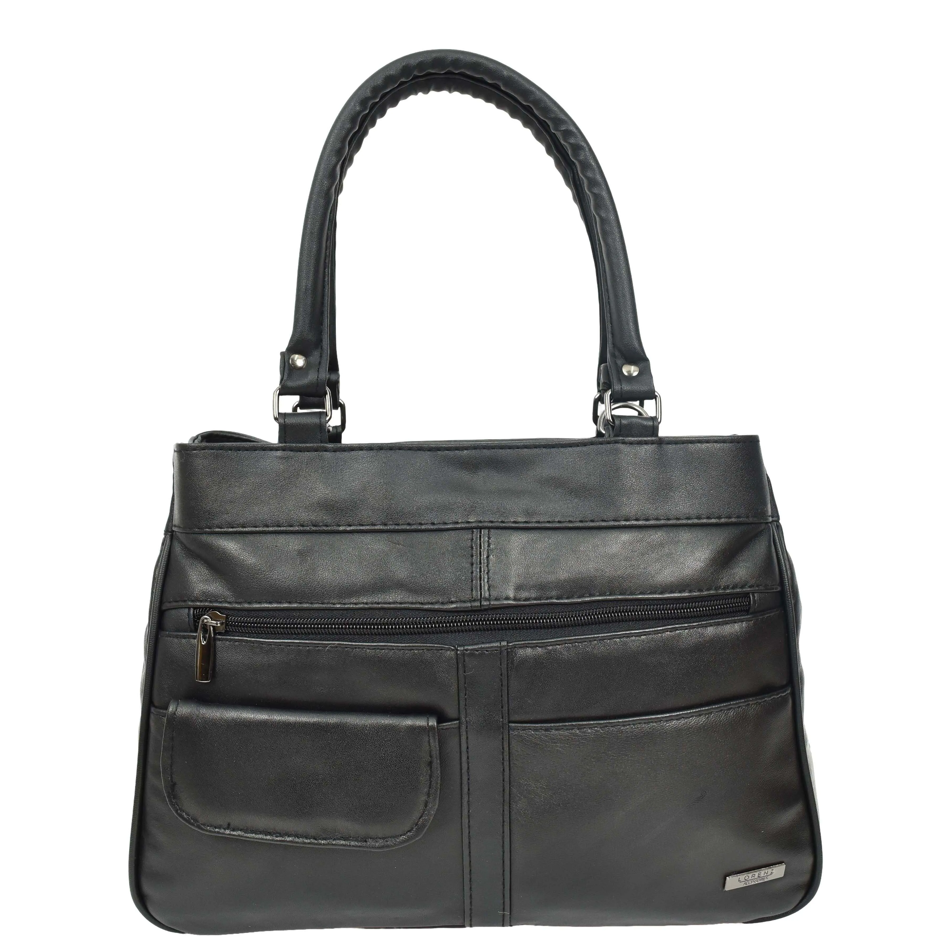 DR667 Women's Soft Genuine Leather Large Shoulder Bag Black