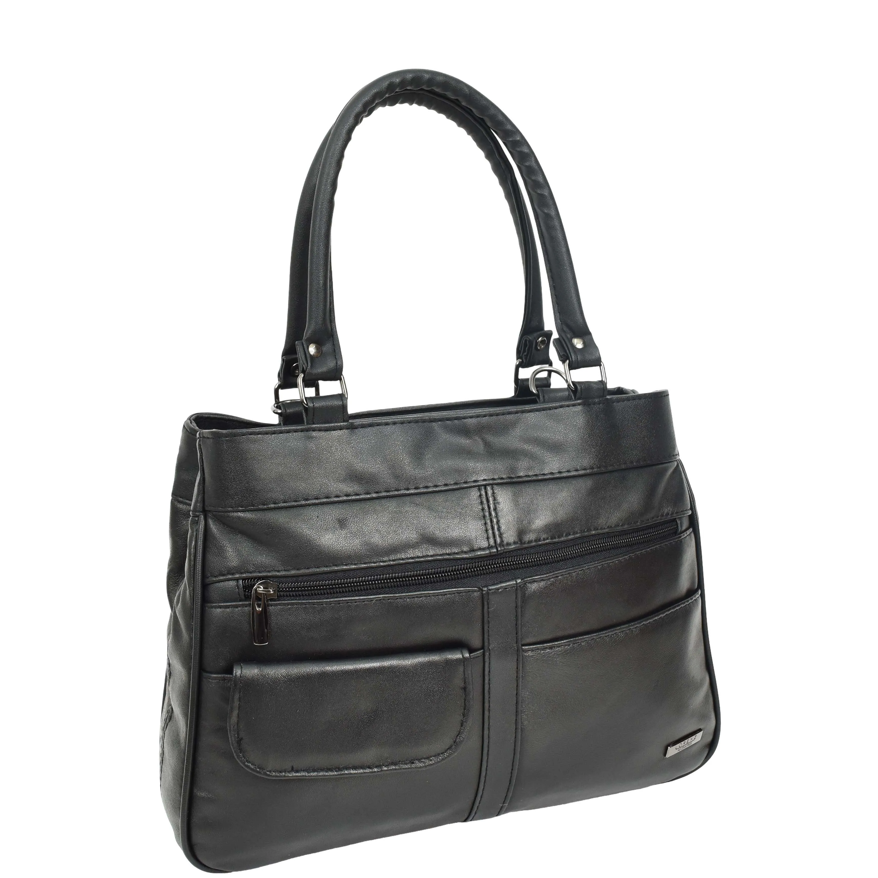 DR667 Women's Soft Genuine Leather Large Shoulder Bag Black
