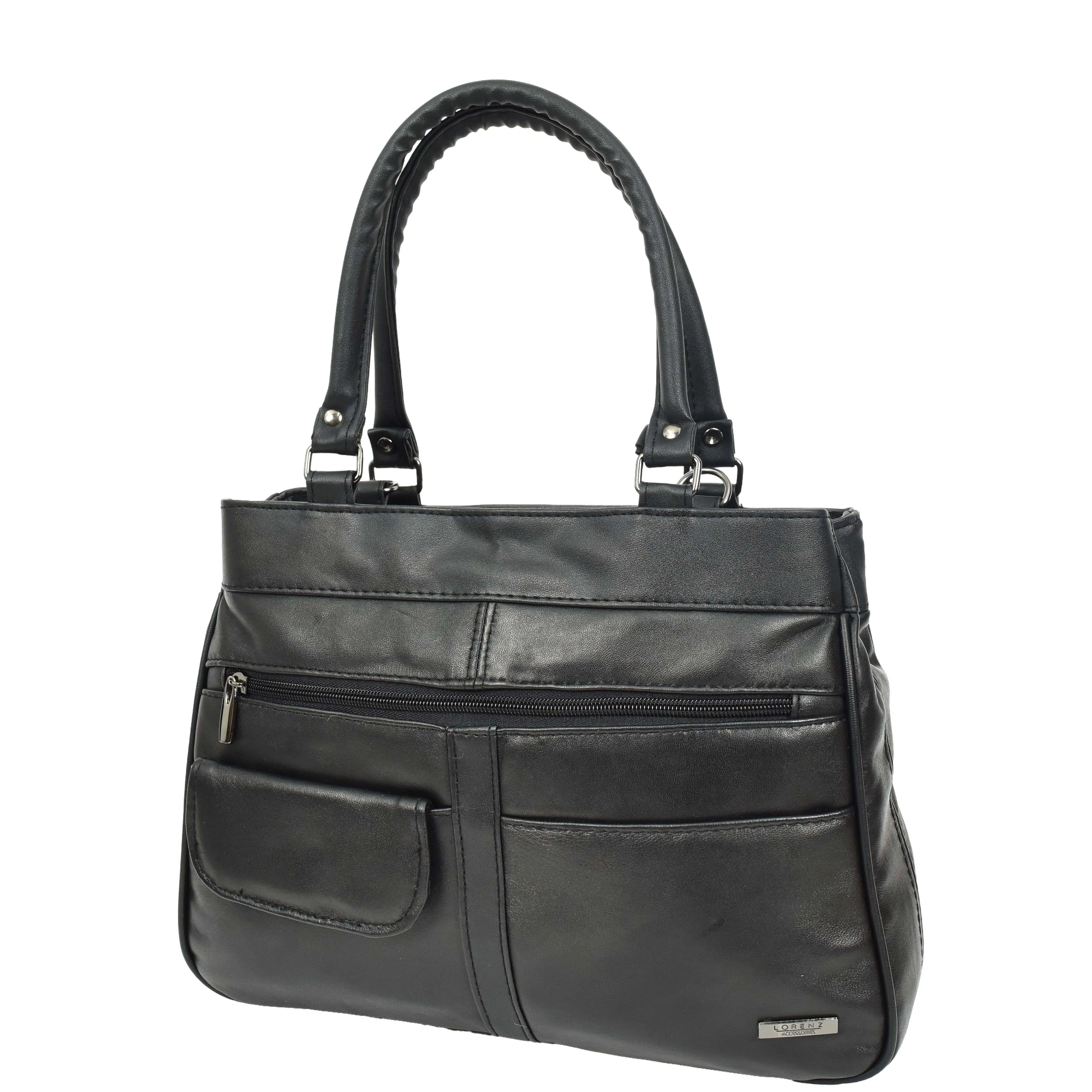 DR667 Women's Soft Genuine Leather Large Shoulder Bag Black