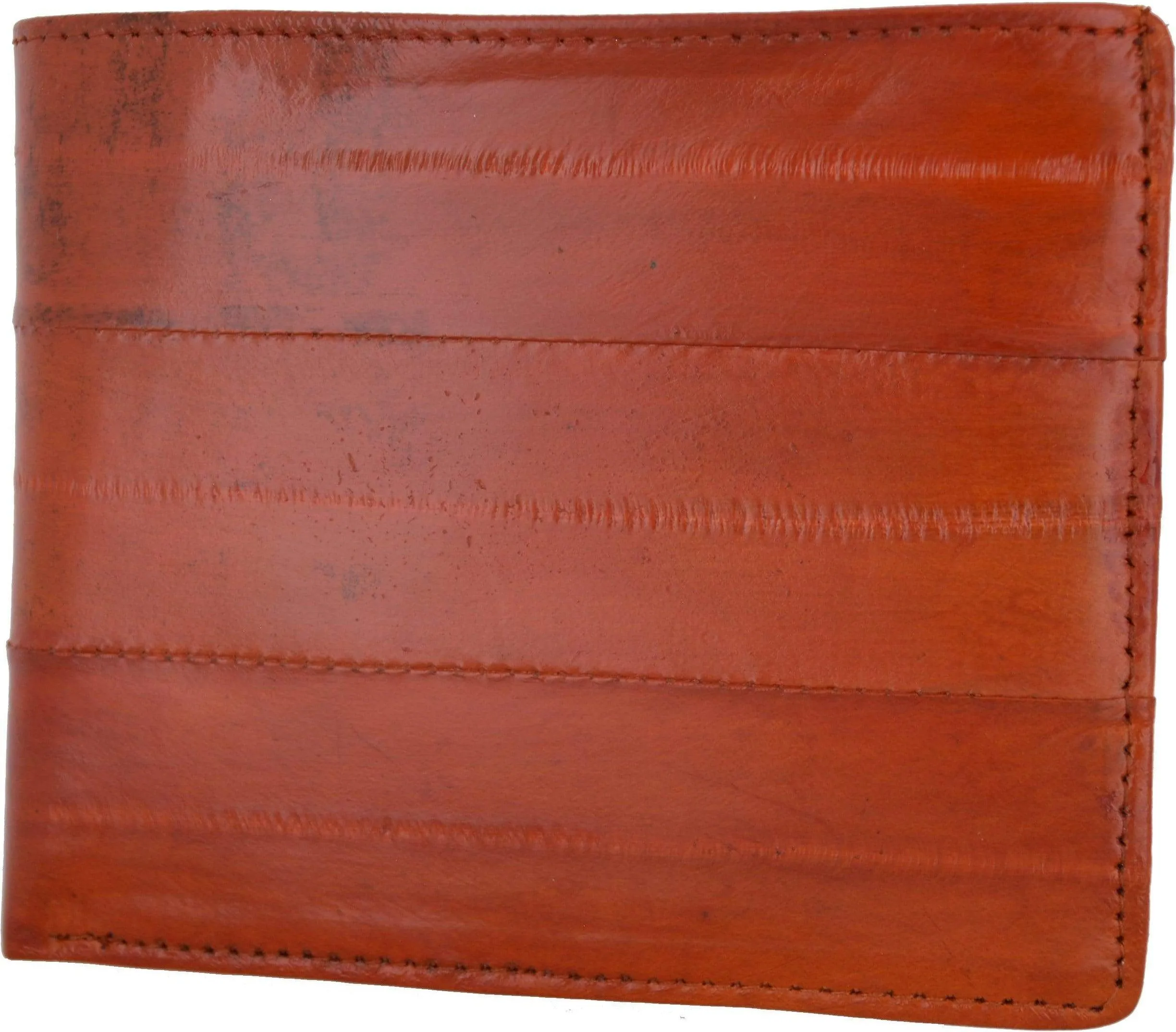 Eel Skin Soft Leather Bifold Credit Card Wallet with Coin Pouch E 59