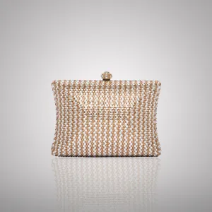 Elegant Light Rectangular Swarovski Clutch | 0C830-XT