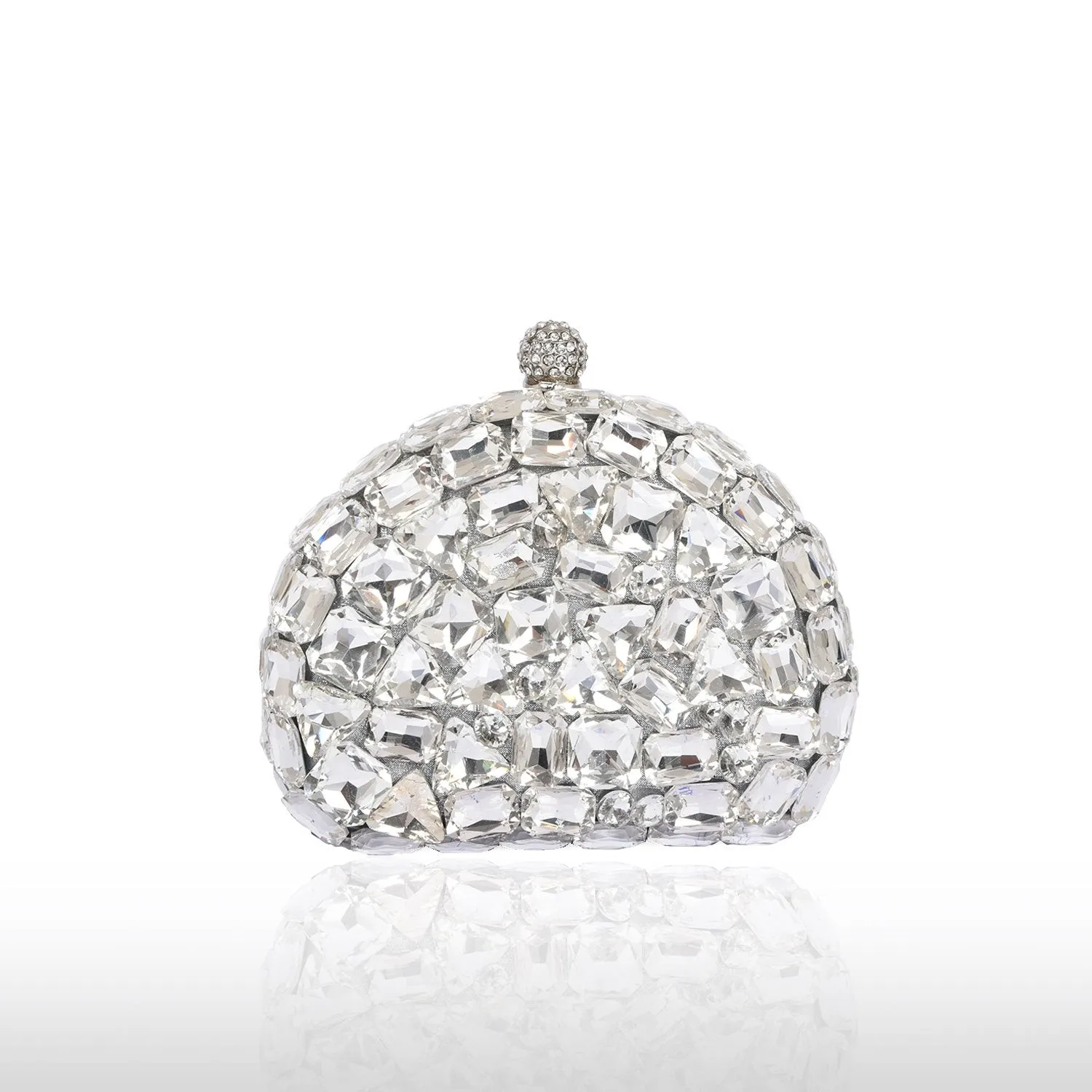 Elegant Silver Embellished Clutch | C1007S