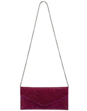 Envelope Fuchsia Crystal Clutch