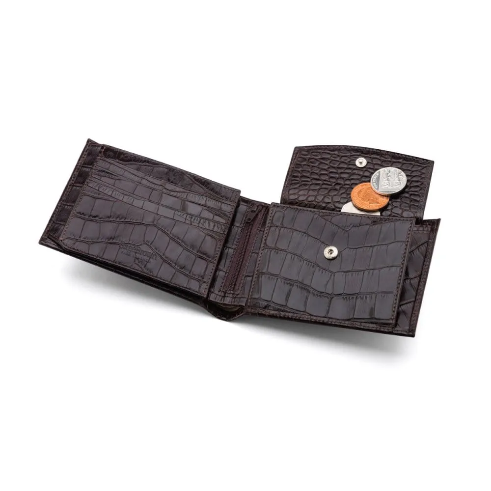 Essential Billfold Wallet - Brown Croc